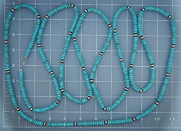 Native American Sterling Silver Kingman Turquoise 80 In