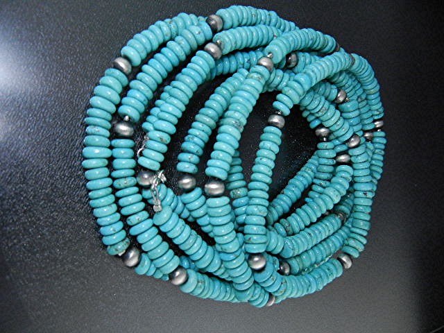 Native American Sterling Silver Kingman Turquoise 80 In