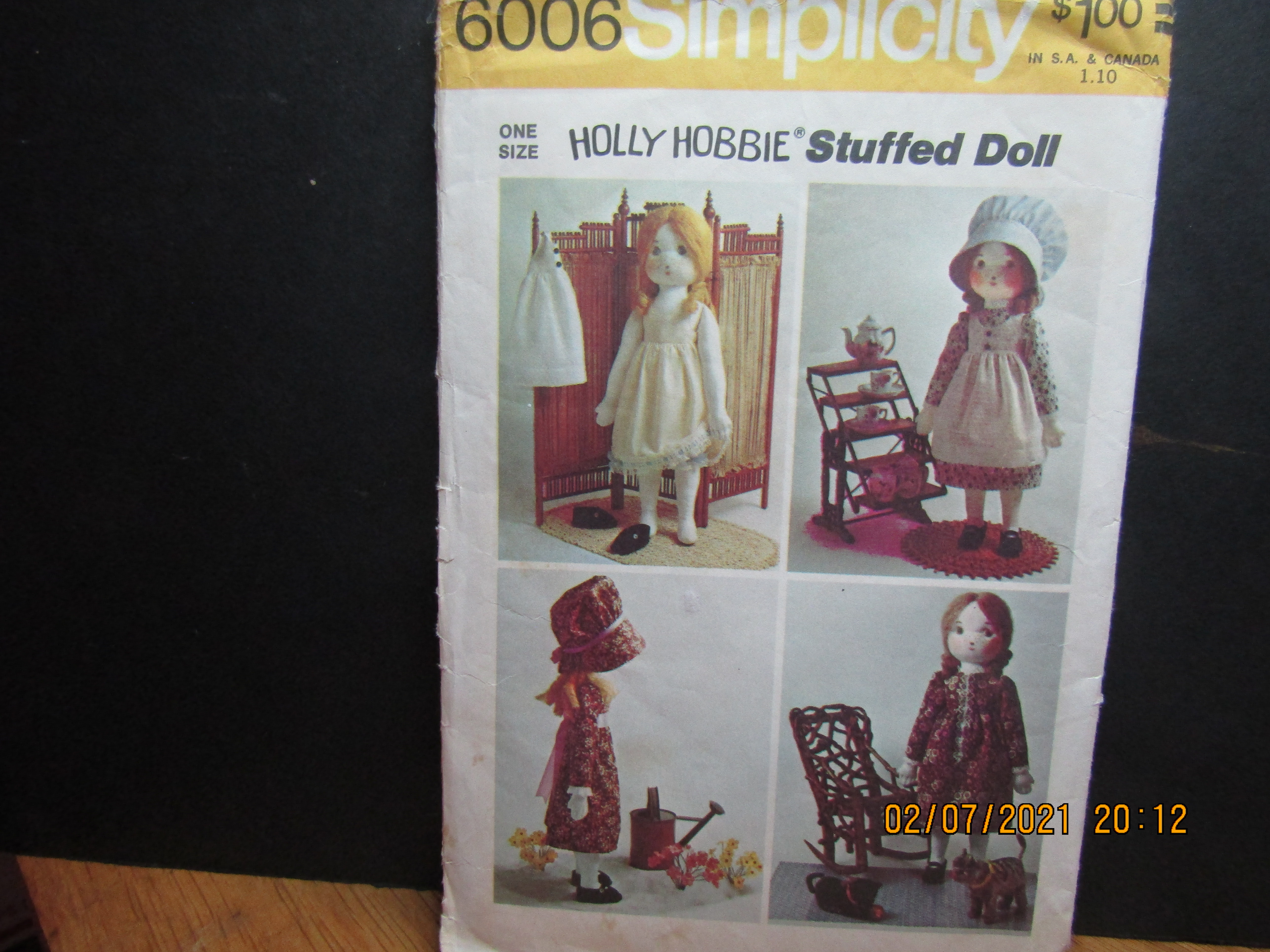 Simplicity Holly Hobbie Stuffed Doll  Pattern #6006