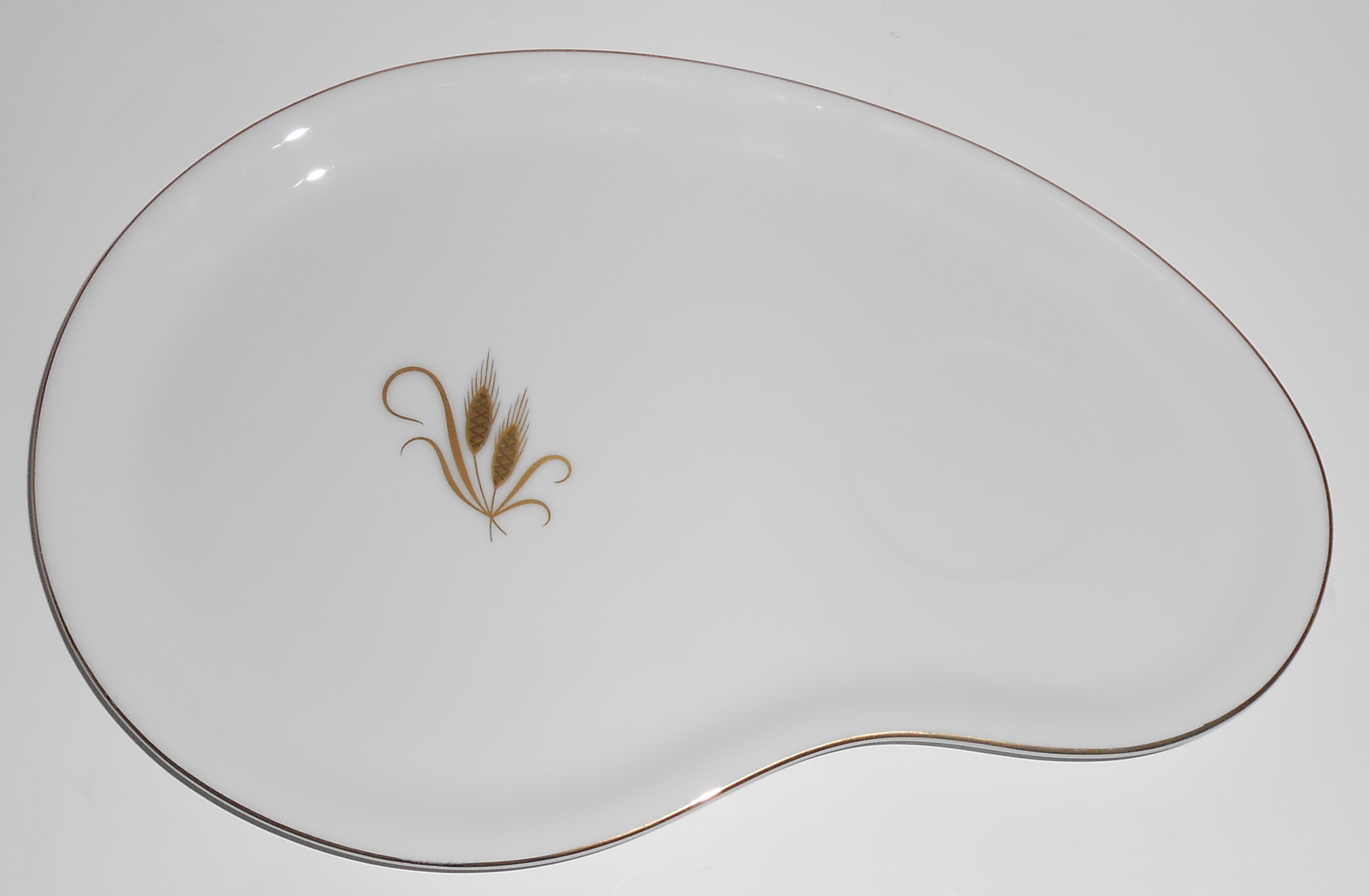 Arita Porcelain Fine China Gold Wheat Snack Plate
