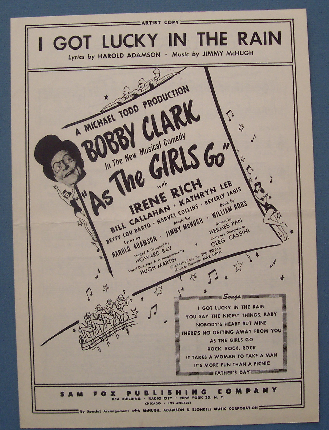 Sheet Music For 1948 I Got Lucky In The Rain