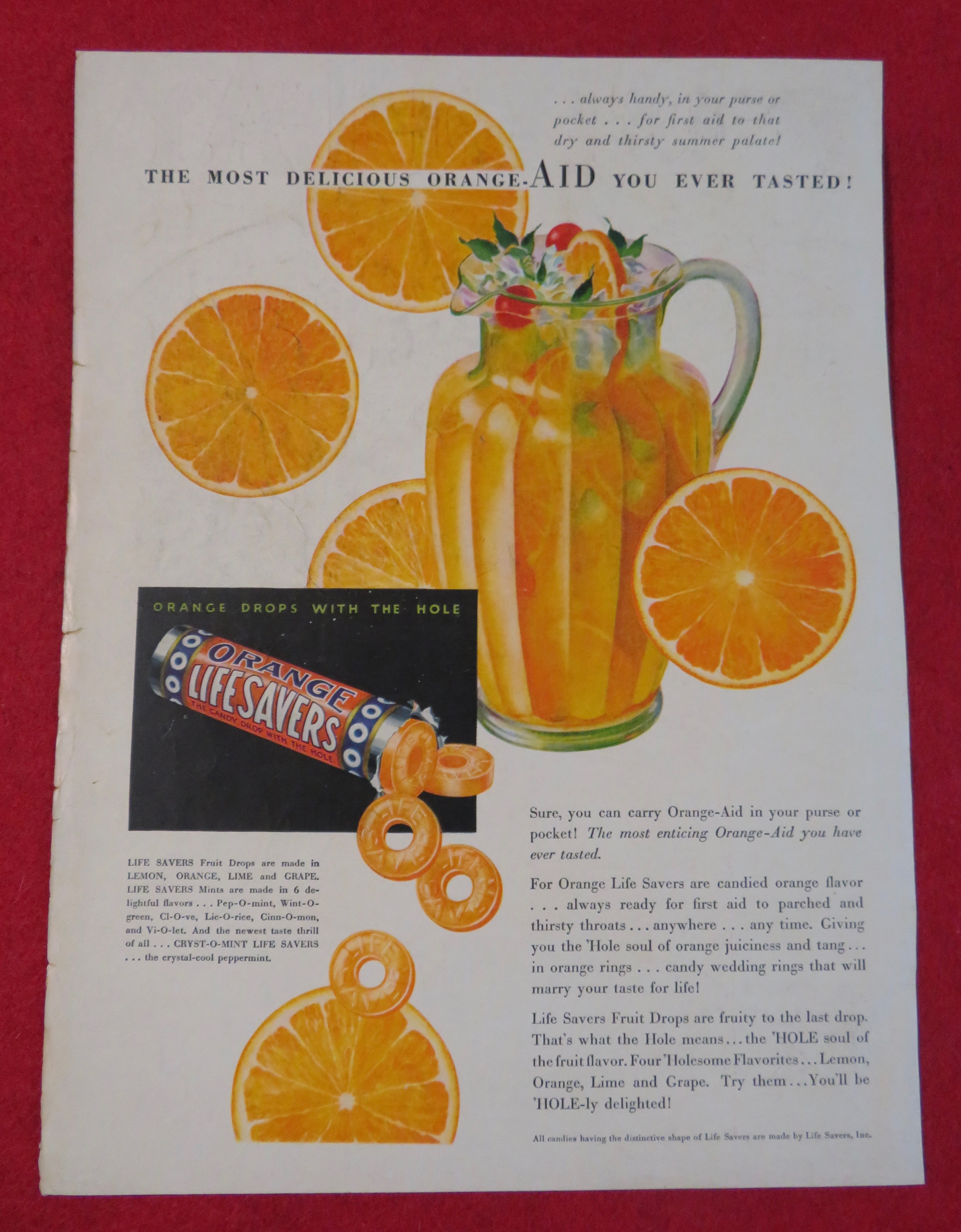 1932 Life Savers Fruit Drops Candy with Orange