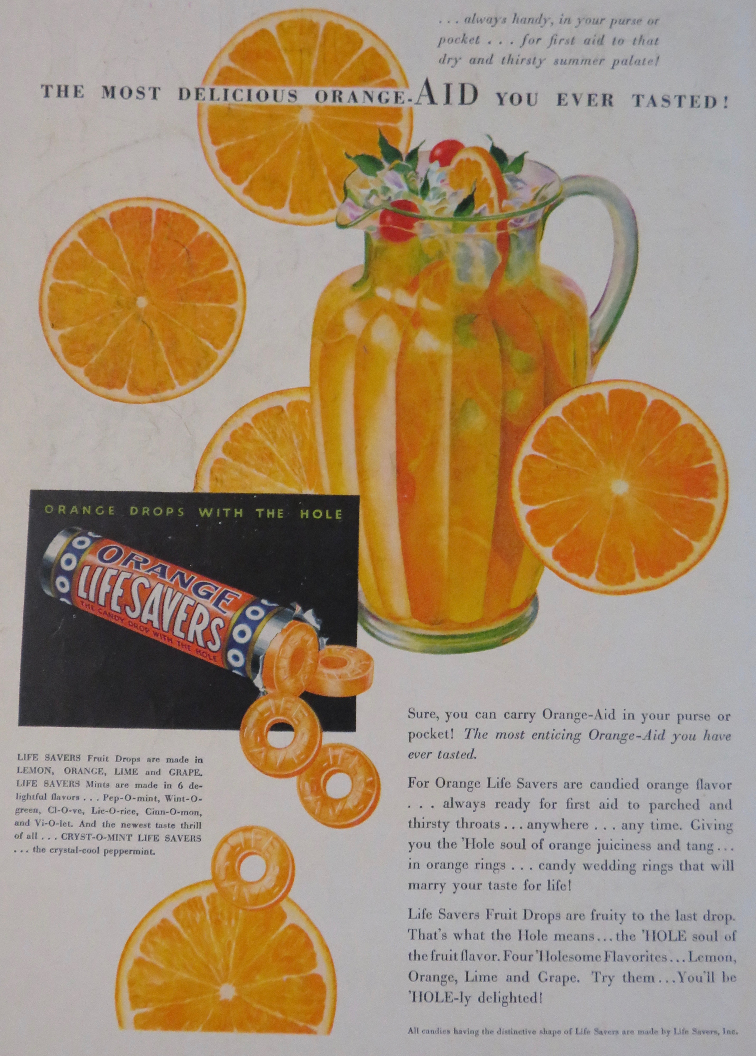 1932 Life Savers Fruit Drops Candy with Orange