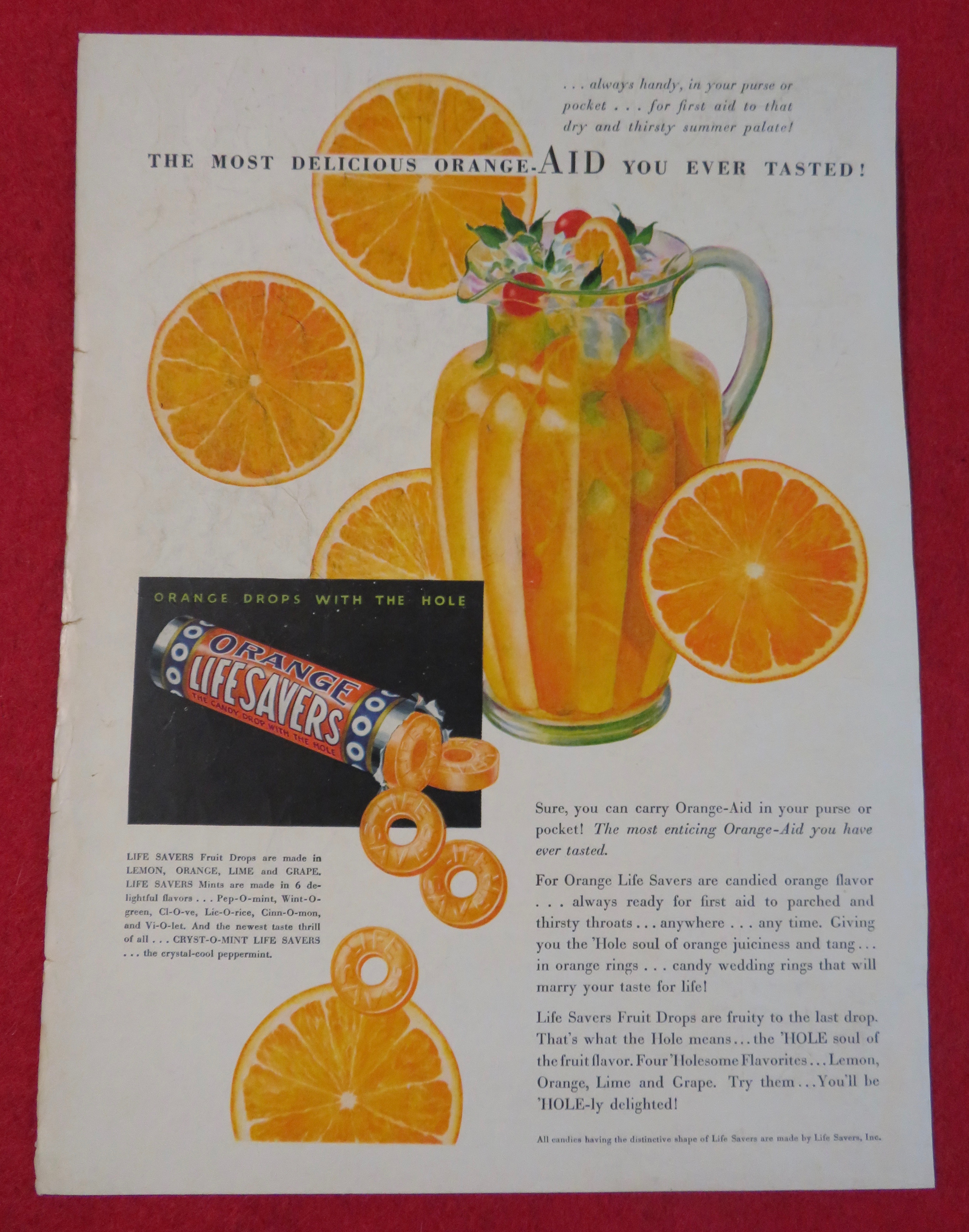 1932 Life Savers Fruit Drops Candy with Orange