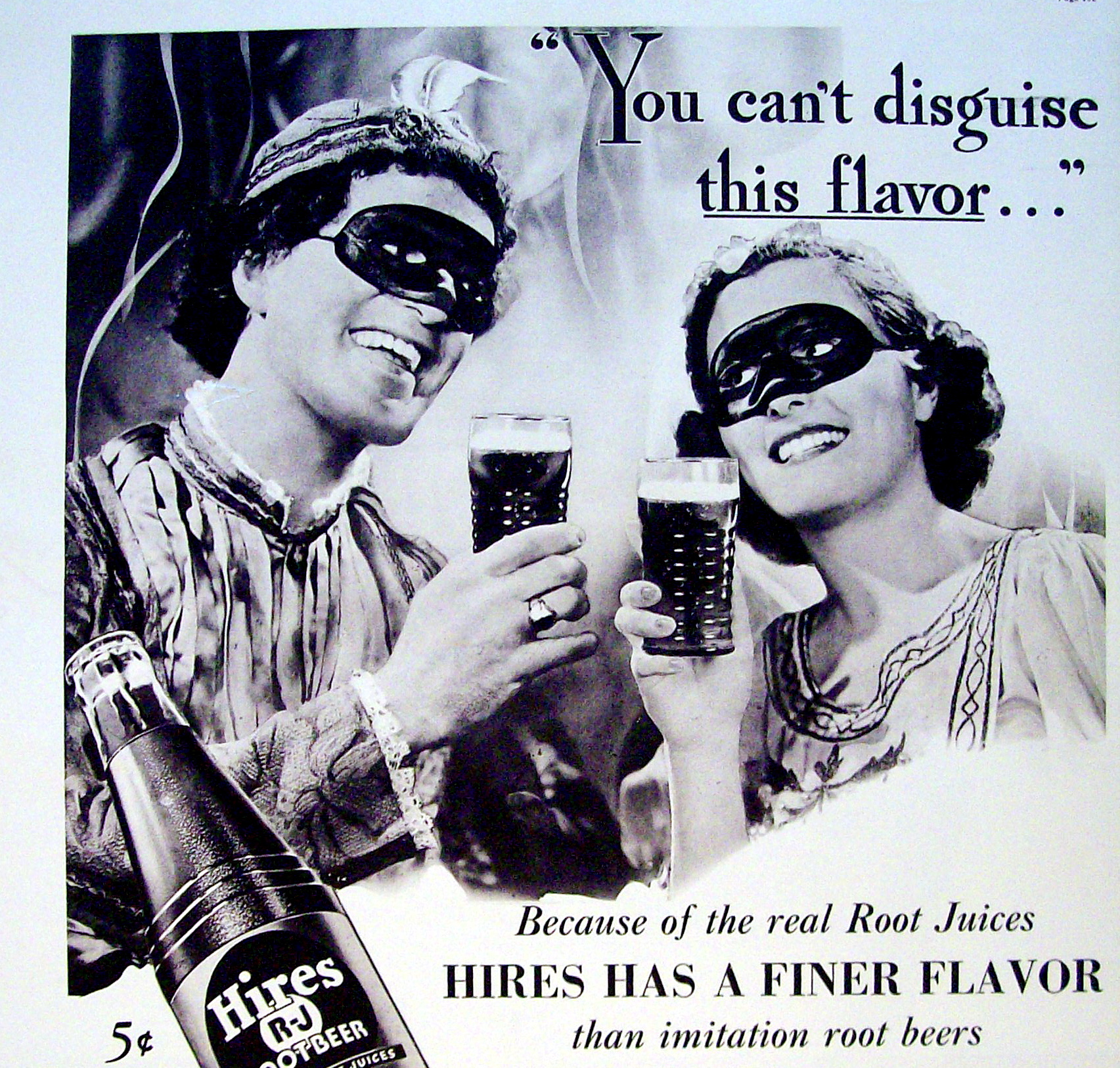 1937 Hires Root Beer with Man & Woman at a Party
