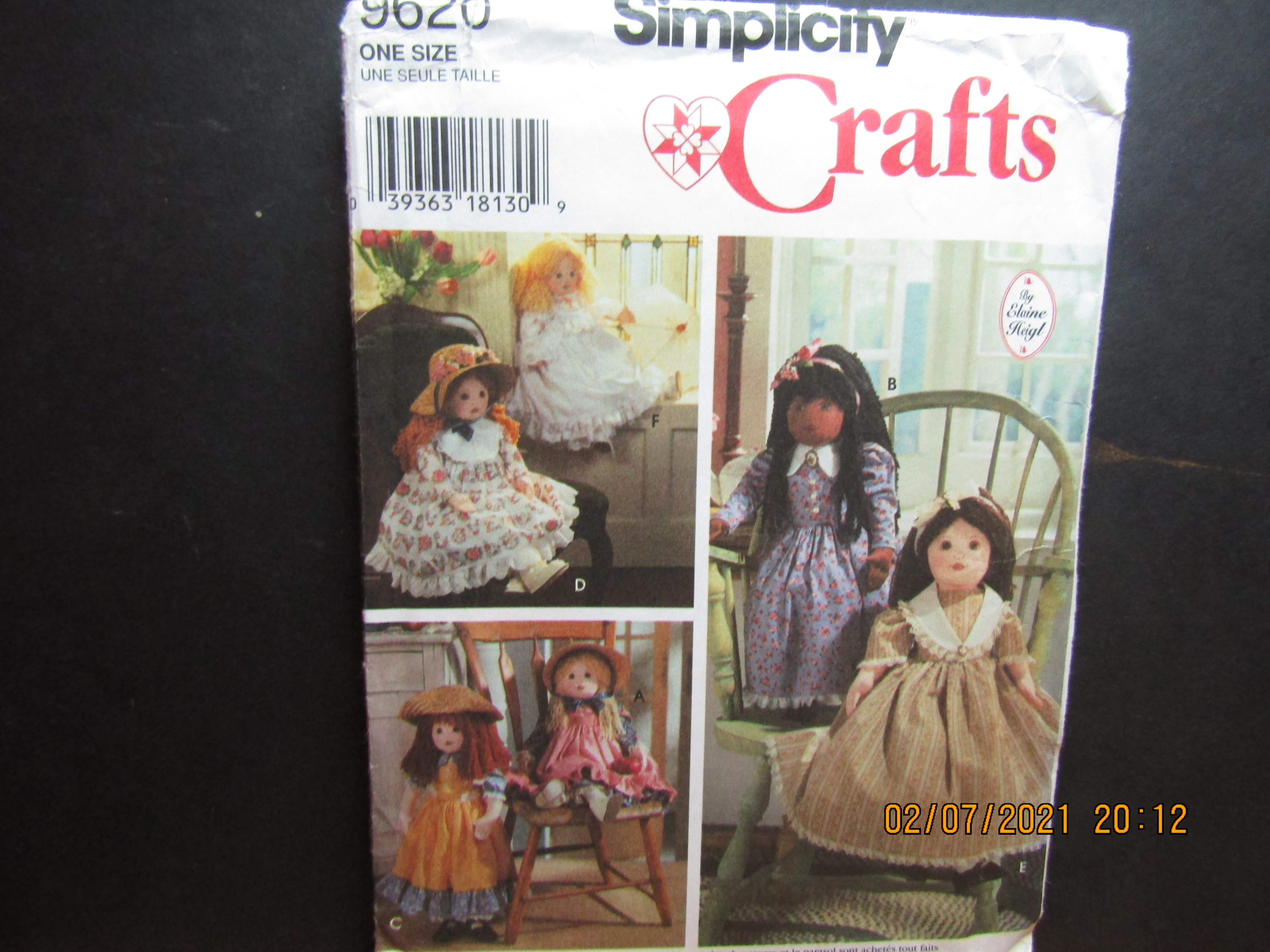 Simplicity 25 In. Stuffed Doll & Clothes Pattern #9620