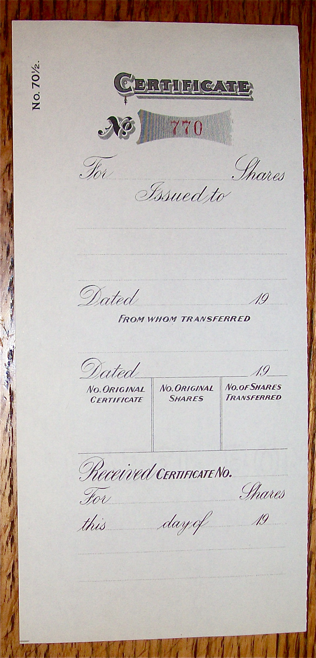 1920's United States Gold Corporation Stock Certificate