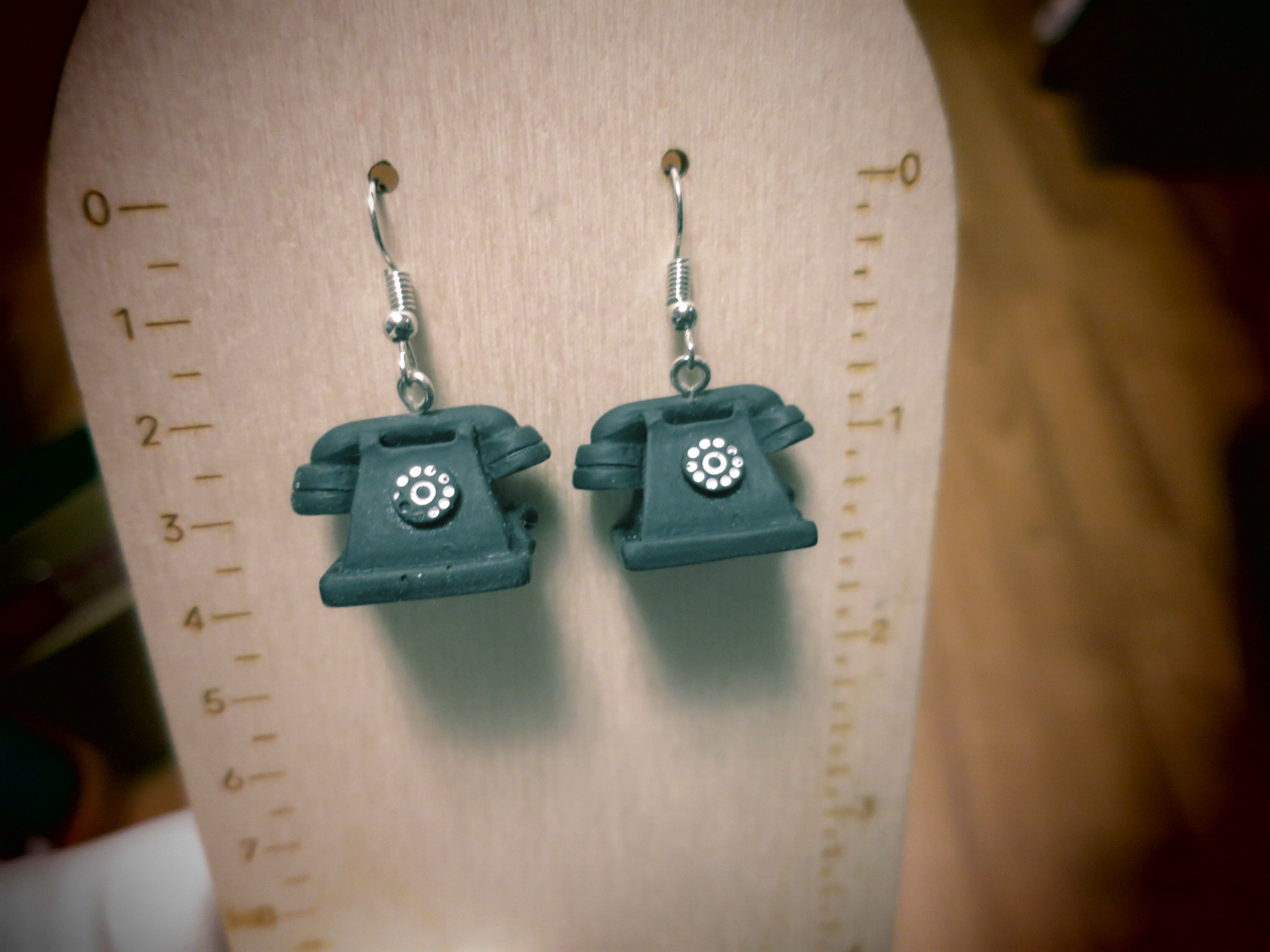 Retro Rotary Telephone Dangle Drop Earrings