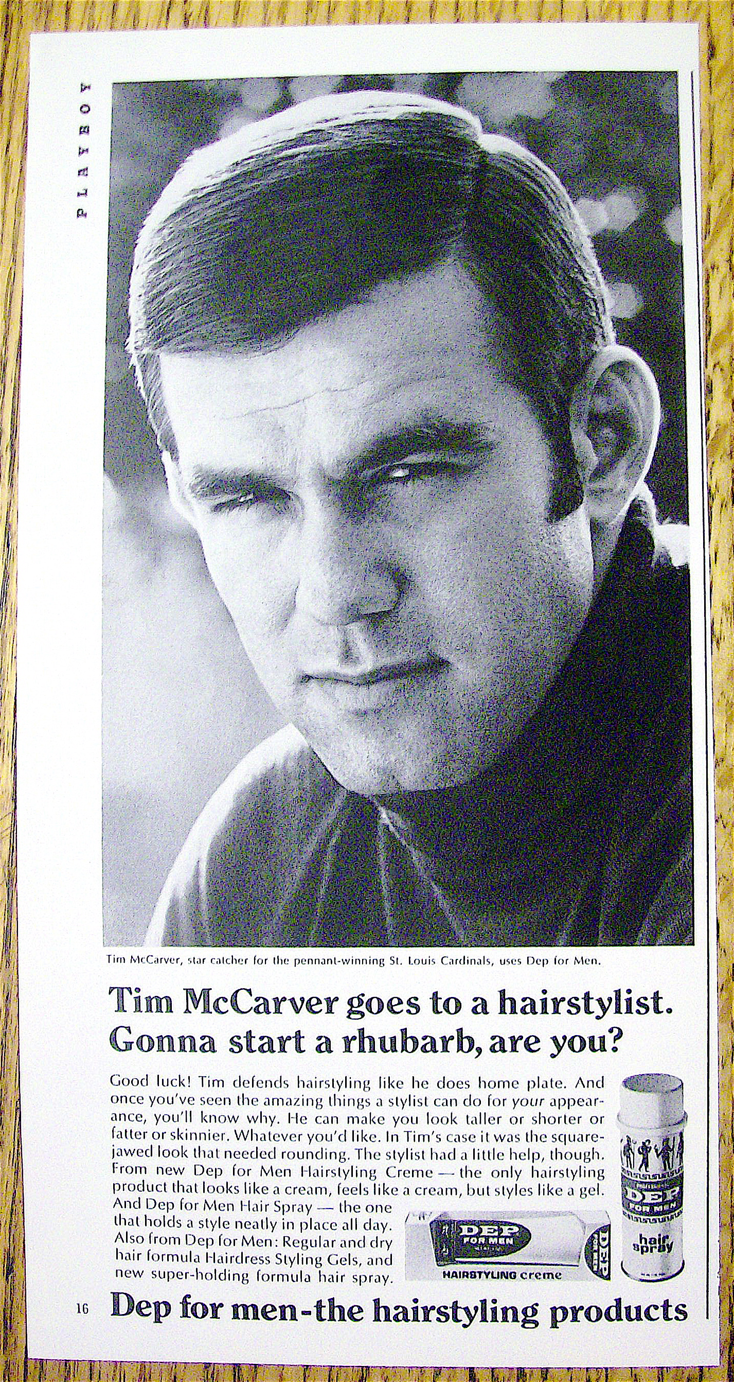 1969 Dep Hair Spray with Baseball Player Tim McCarver