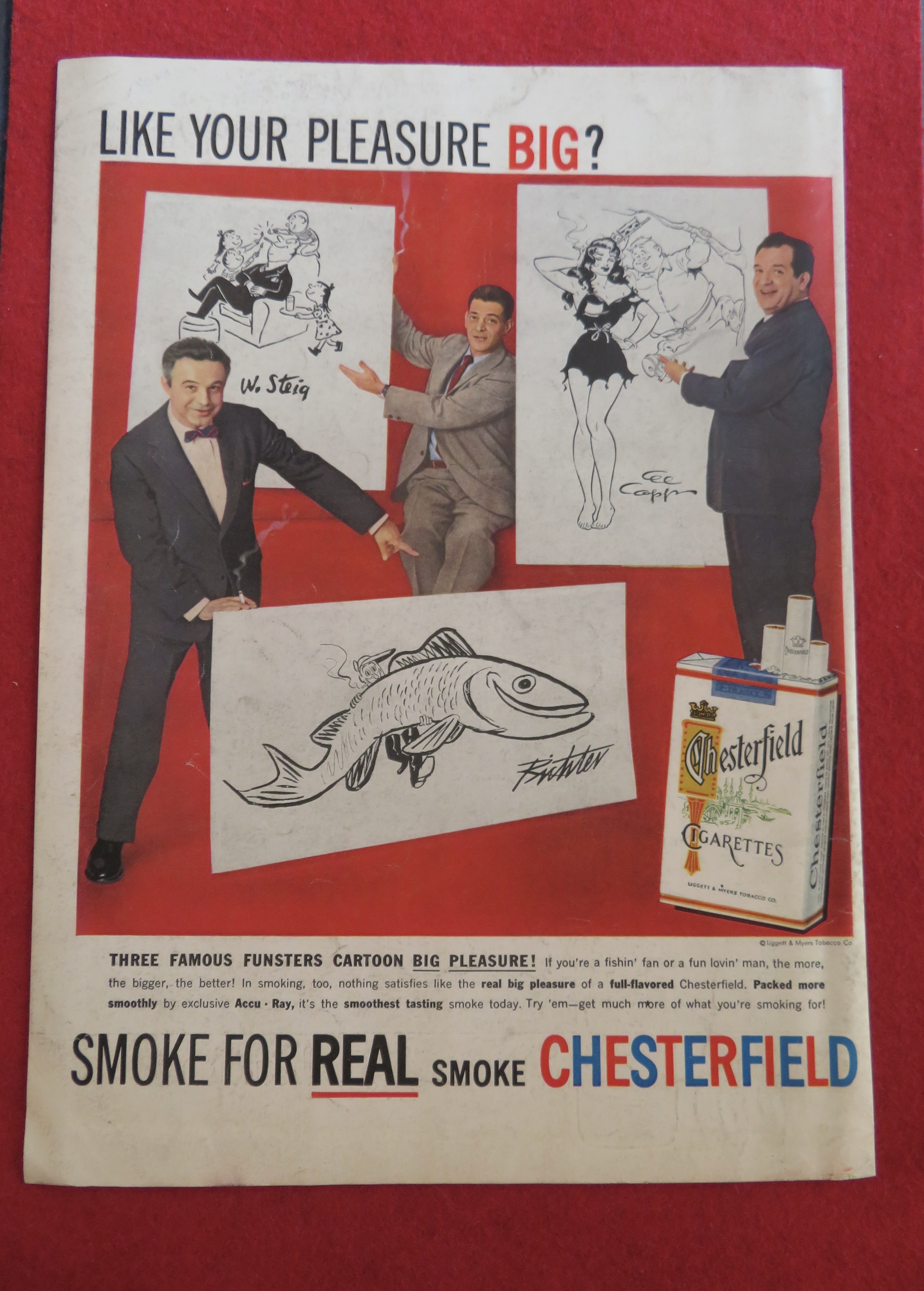 1957 Chesterfield Cigarettes with Steig, Capp & Richter