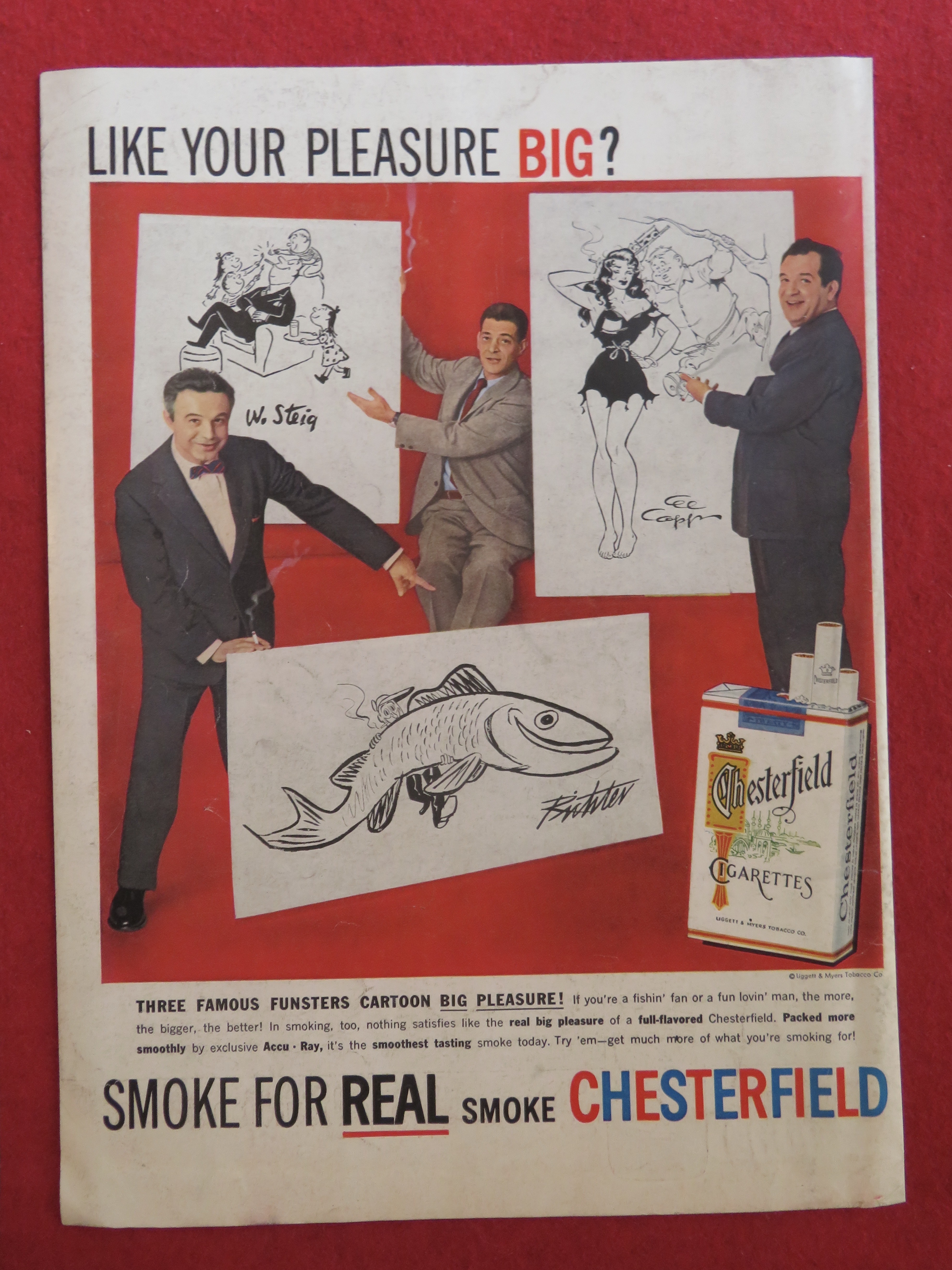 1957 Chesterfield Cigarettes with Steig, Capp & Richter