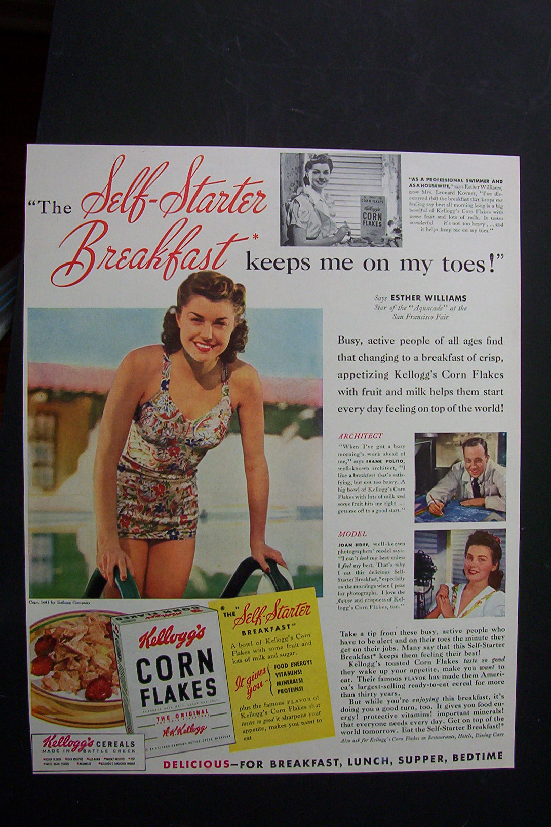 1941 Kellogg Corn Flakes with Esther Williams