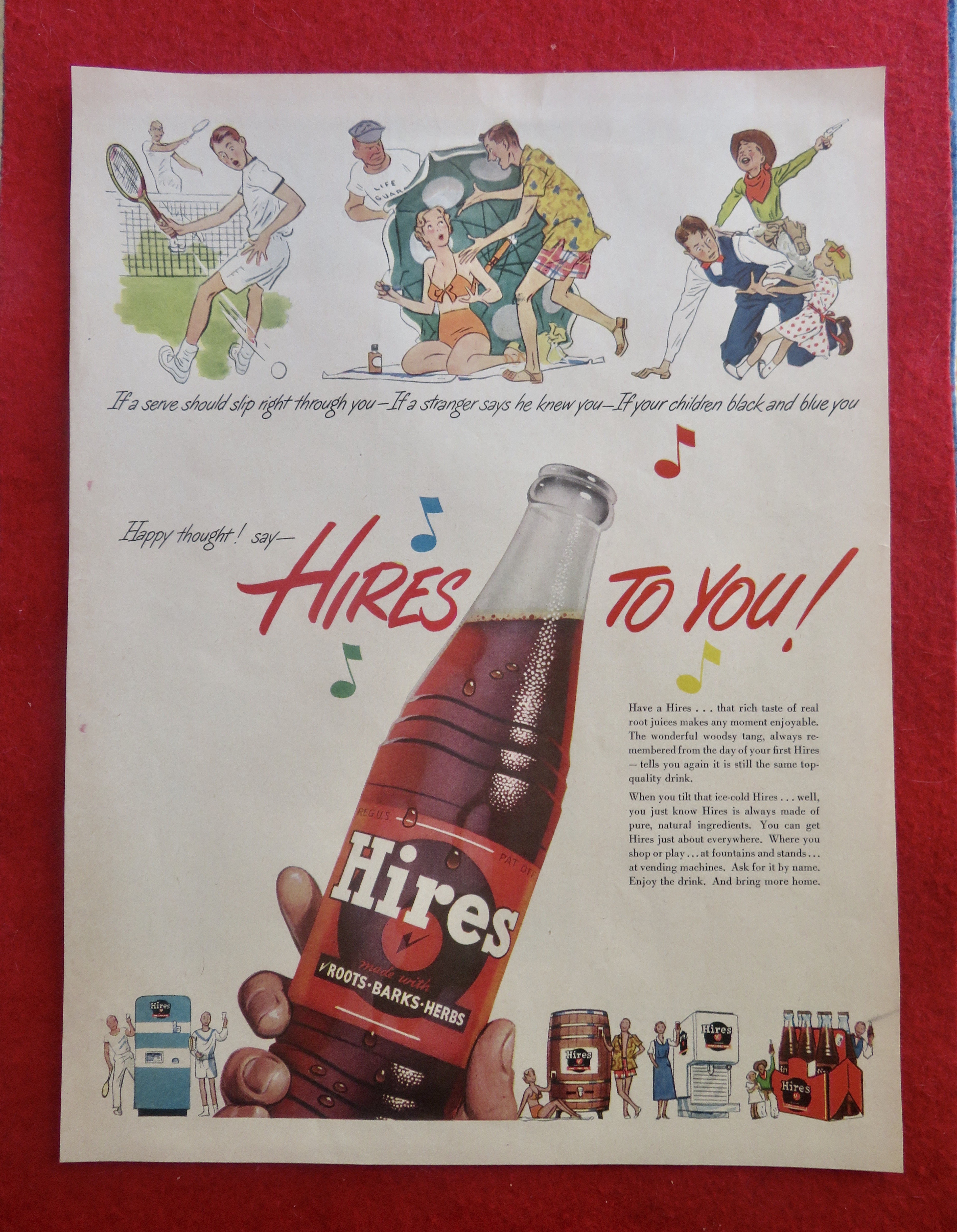 1950's Hires Root Beer with Bottle of Hires Root Beer