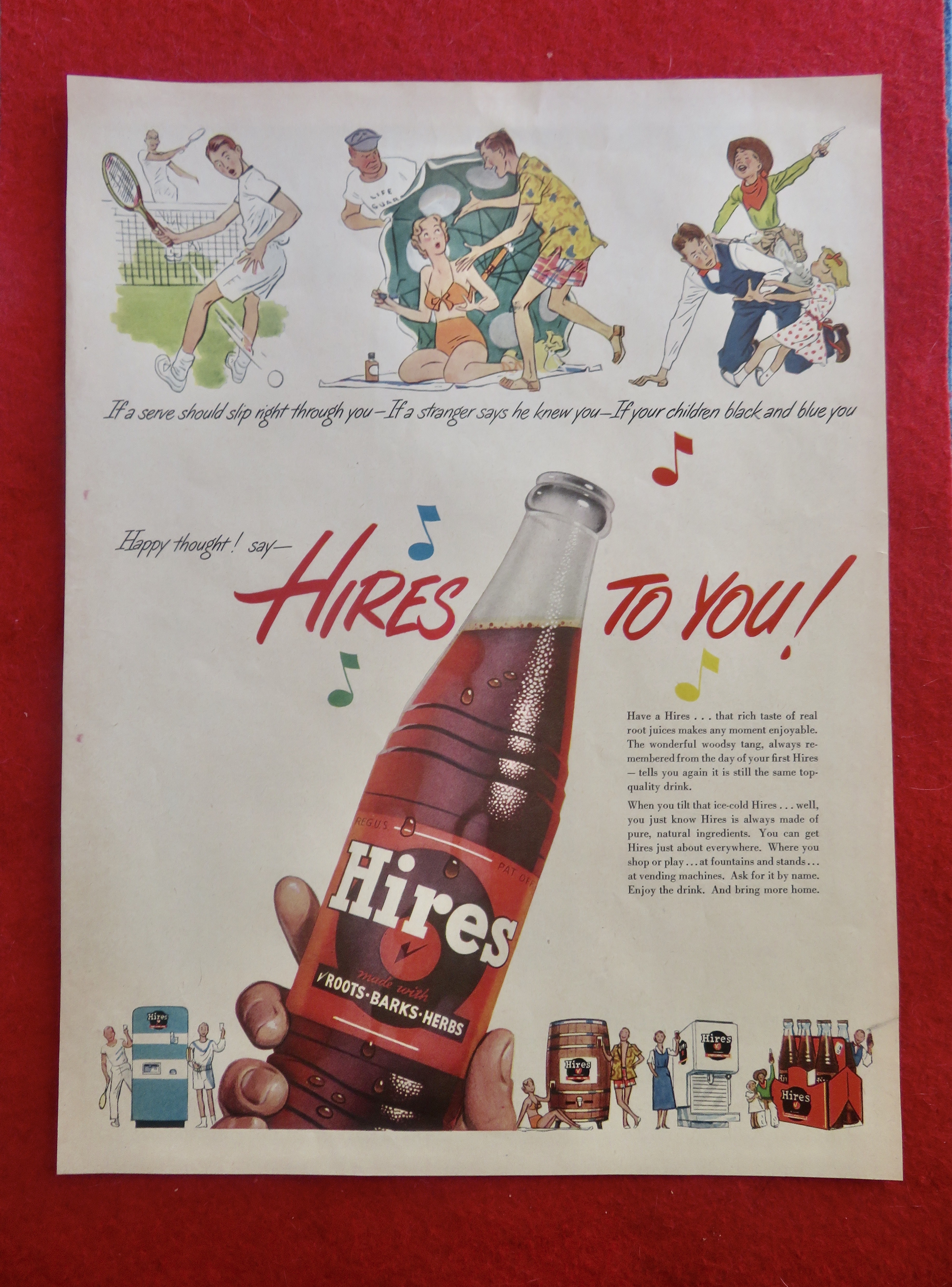1950's Hires Root Beer with Bottle of Hires Root Beer