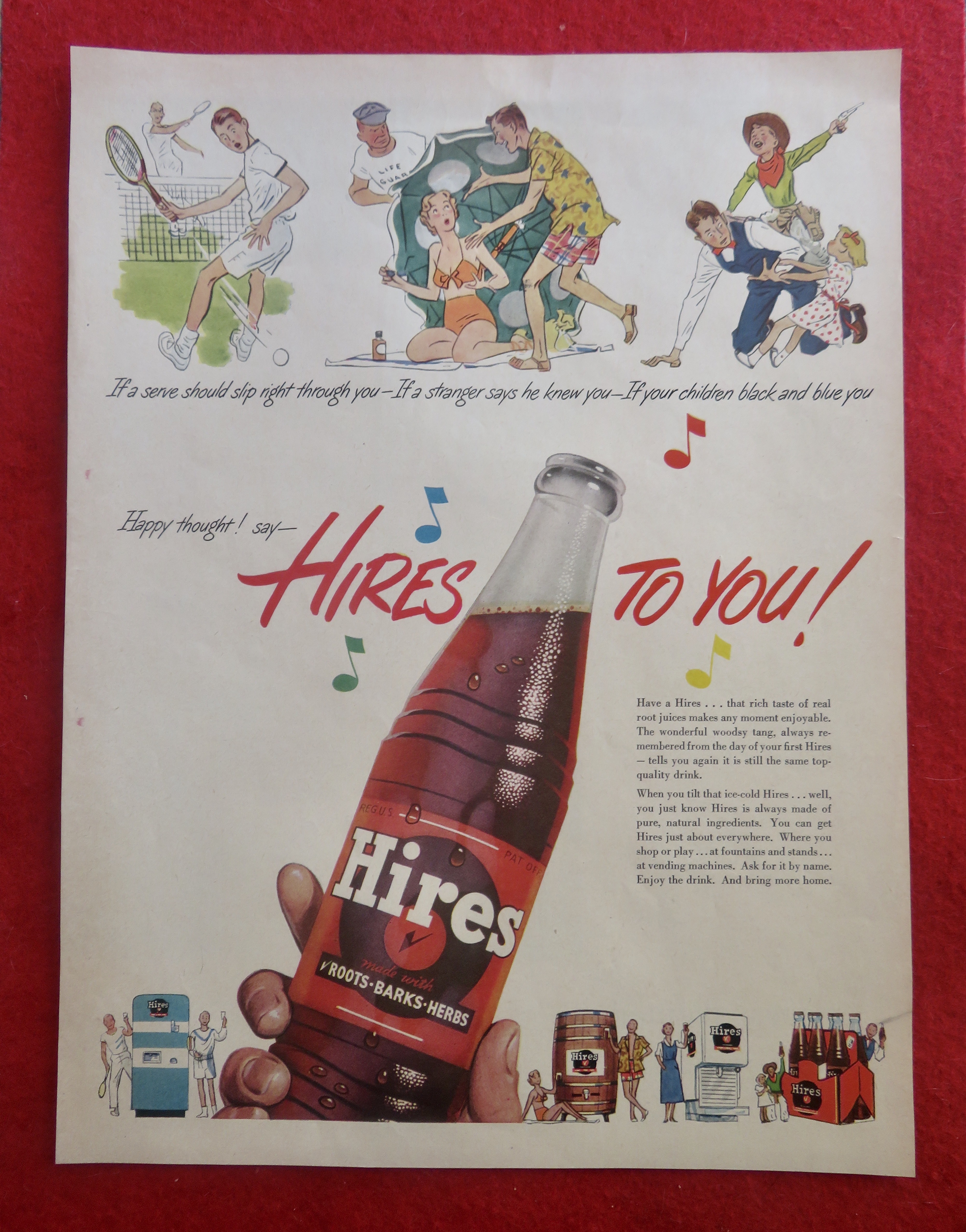 1950's Hires Root Beer with Bottle of Hires Root Beer
