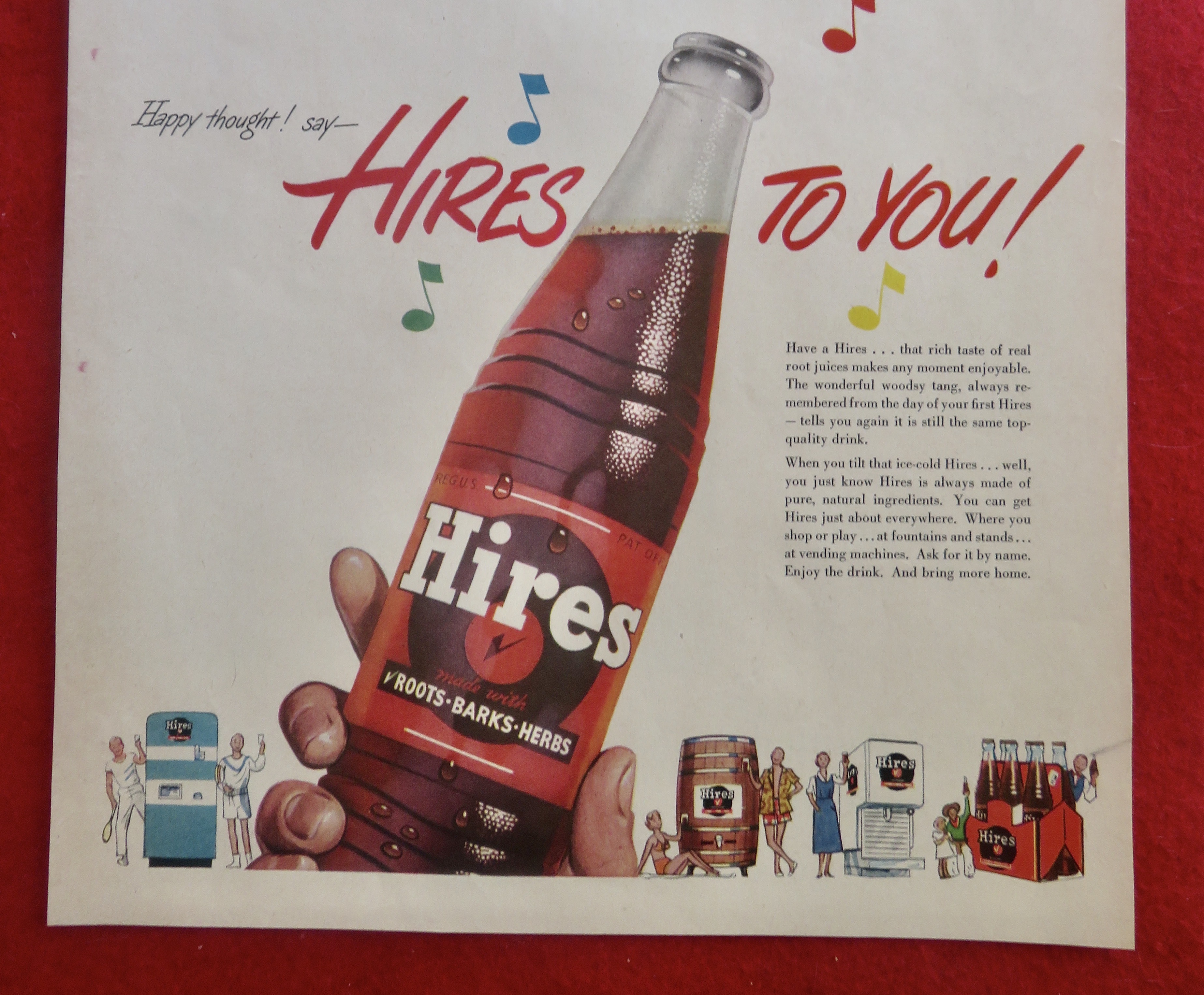 1950's Hires Root Beer with Bottle of Hires Root Beer