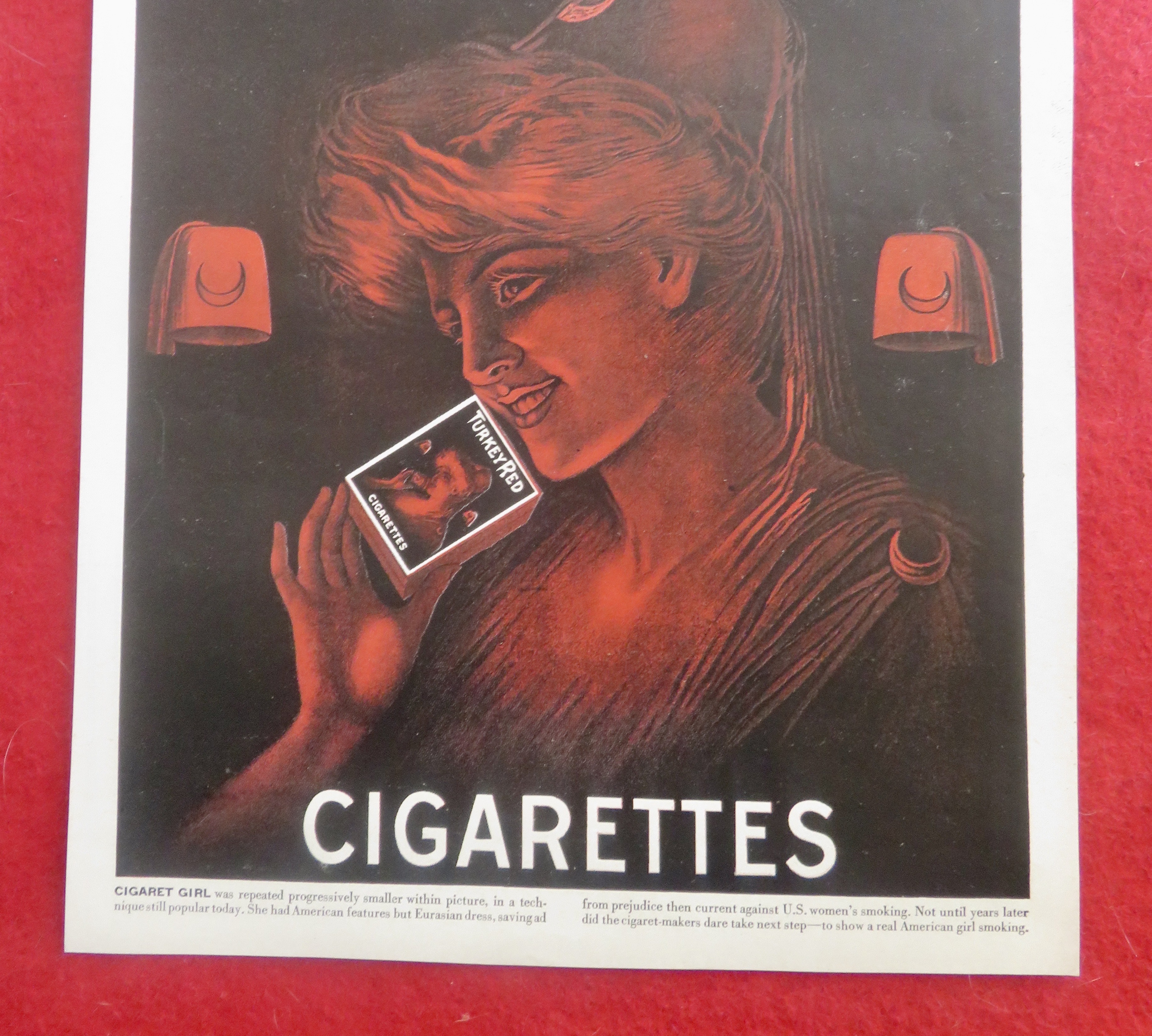 1950's Turkey Red Cigarettes with Woman & Cigarettes