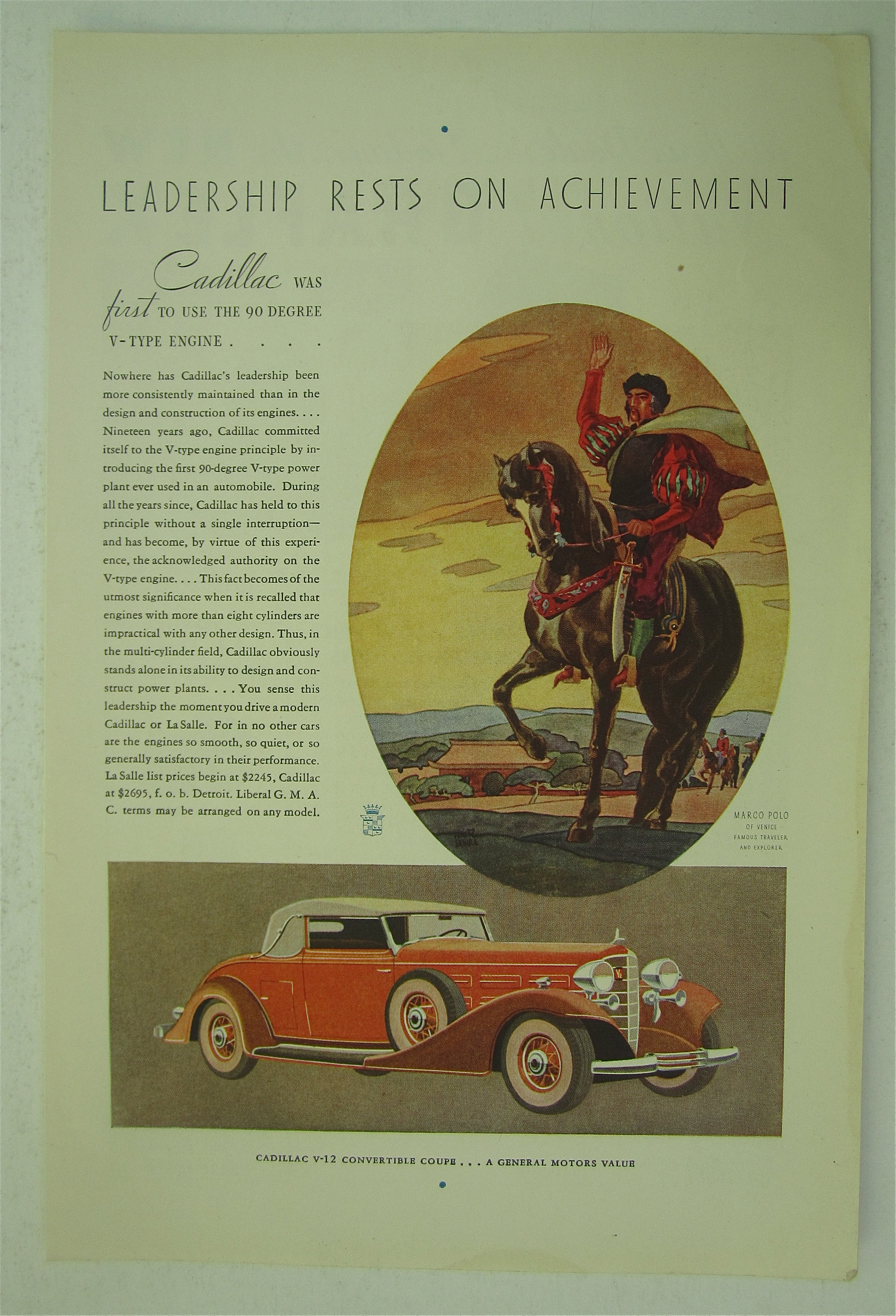 1933 Cadillac V-12 Convertible Coupe with Marco Polo