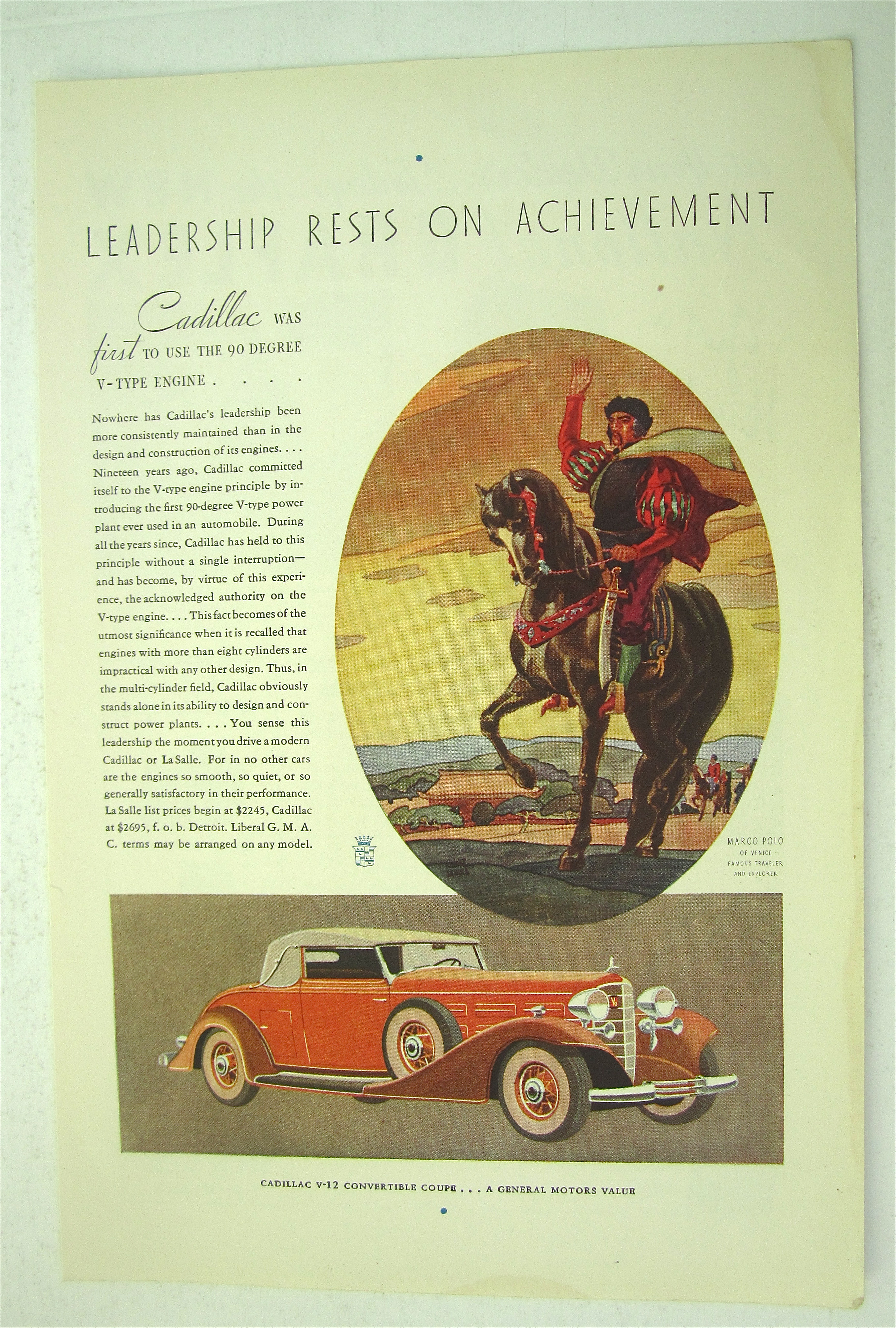 1933 Cadillac V-12 Convertible Coupe with Marco Polo