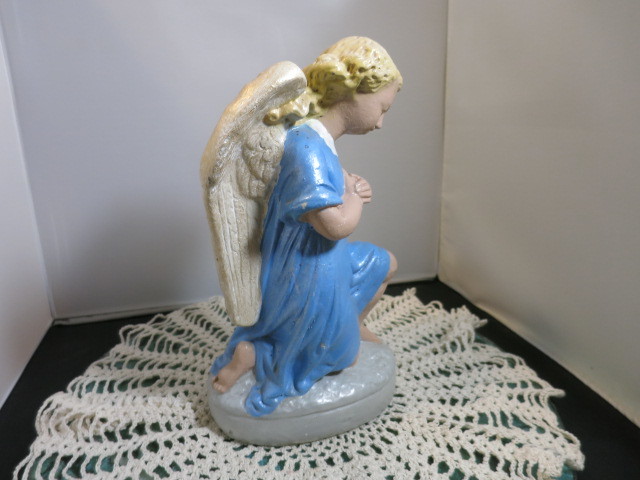 Vintage Angel Statue Genuflection Hands Together Praying Posed