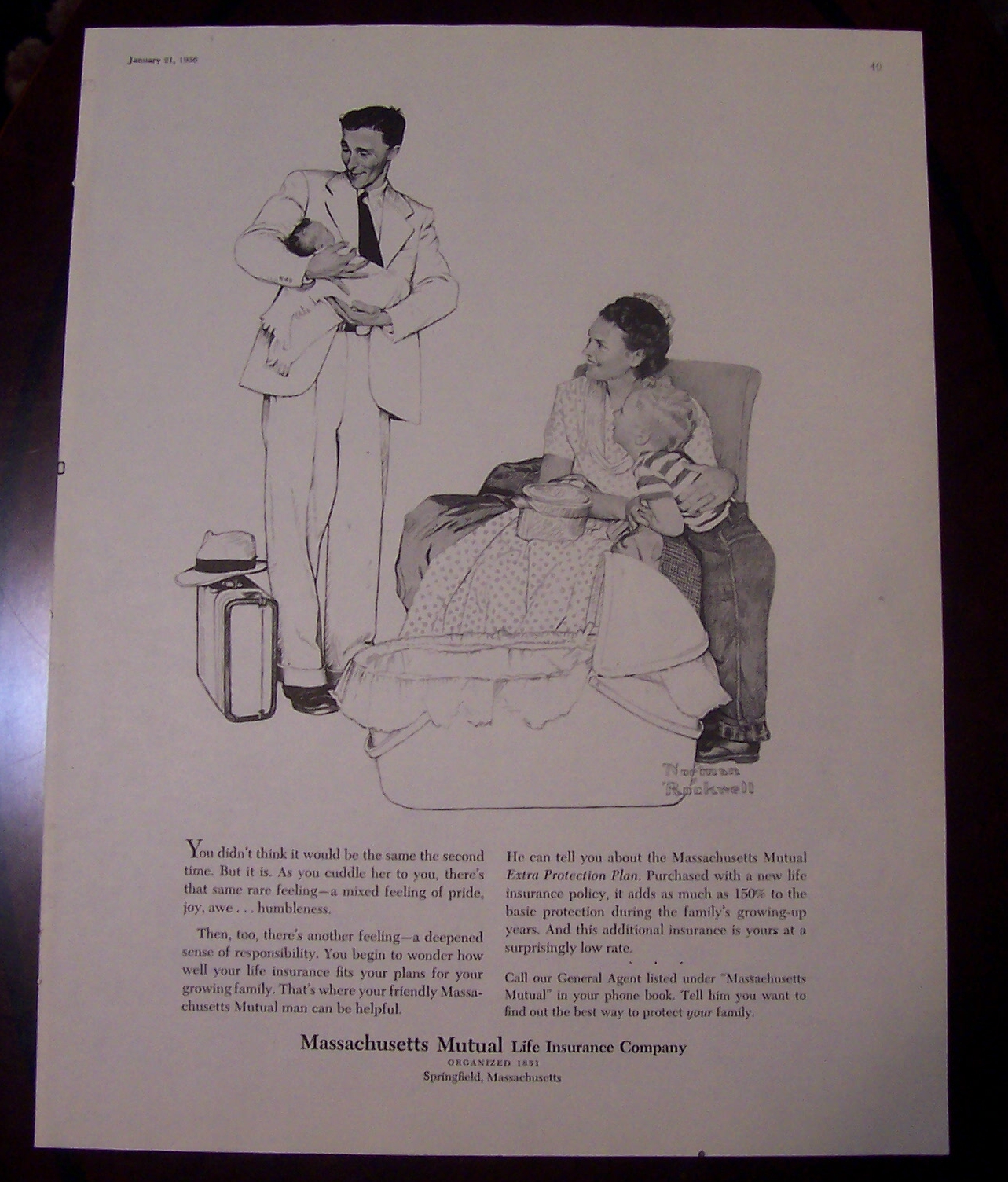 Norman Rockwell 1956 Massachusetts Mutual Life Ad