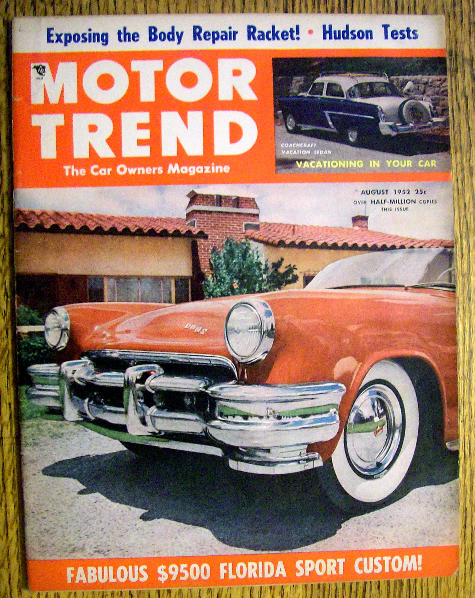 Motor Trend Magazine August 1952 Florida Sport Custom