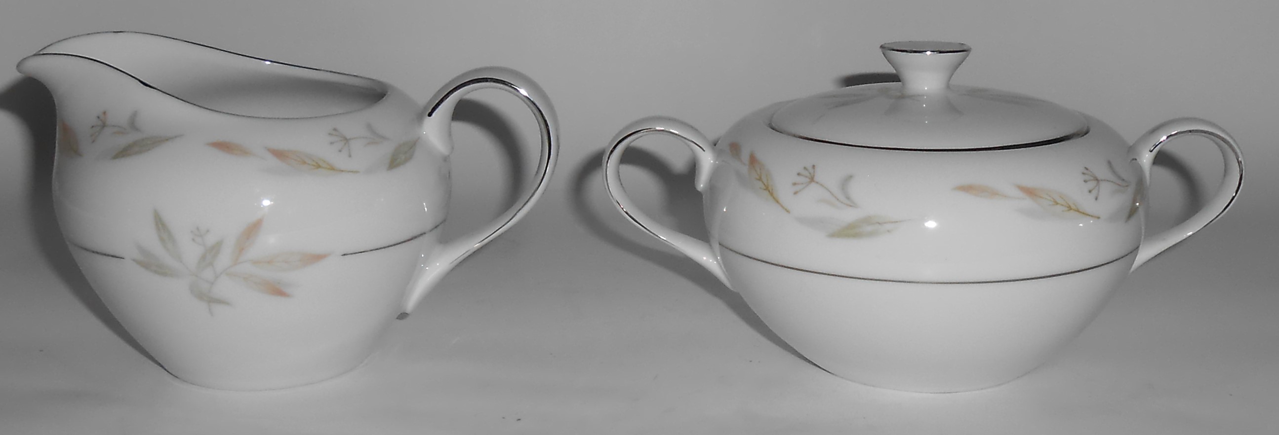 Kyoto China Porcelain Clarice w/Platinum Creamer/Sugar