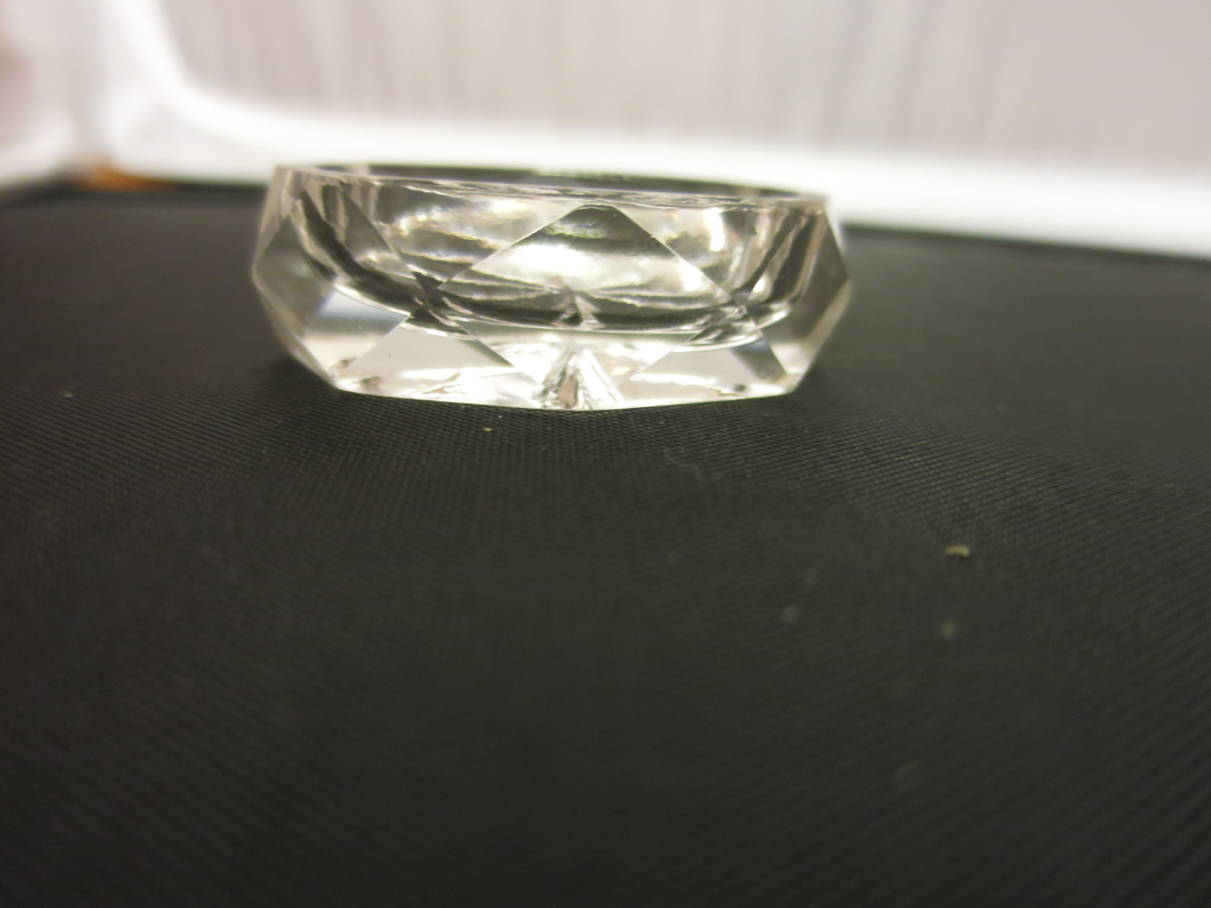 Crystal Oval Faceted Open Salt Cellar Dip