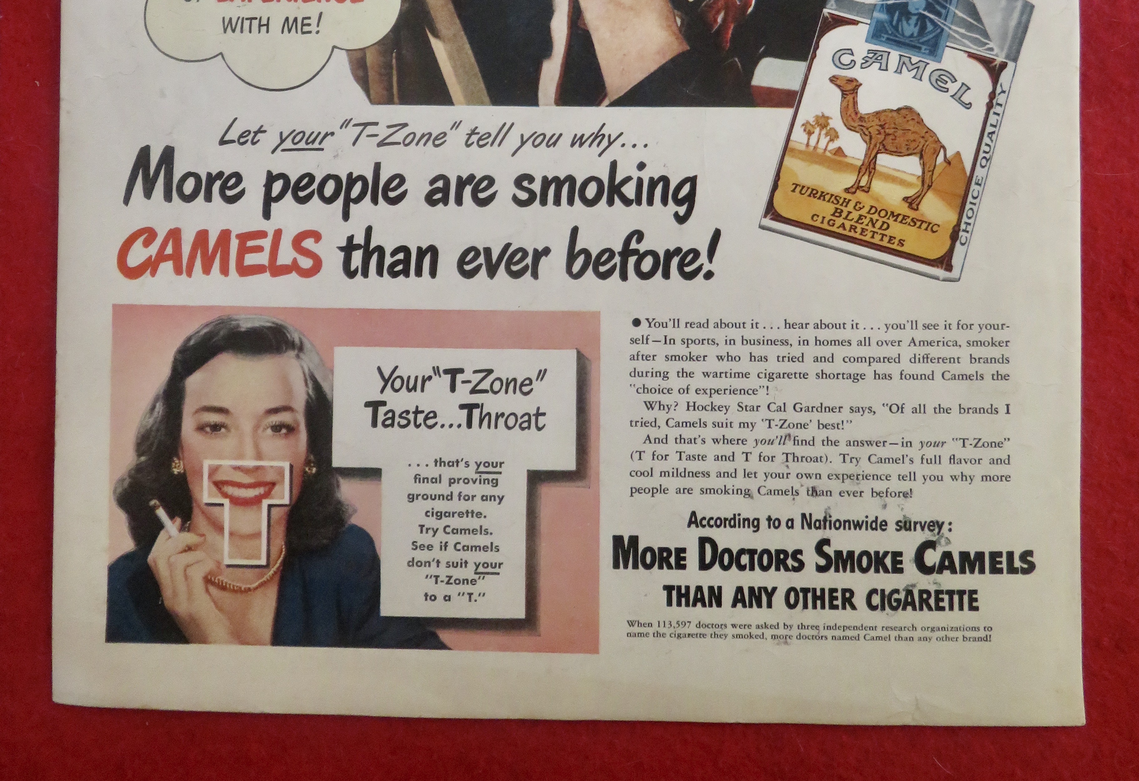 1950's Camel Cigarettes with Hockey Star Cal Gardner