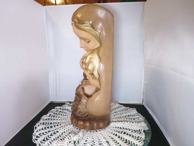 Madonna and Child Lamp Statute Mich Artess 1963 Cord had been cut