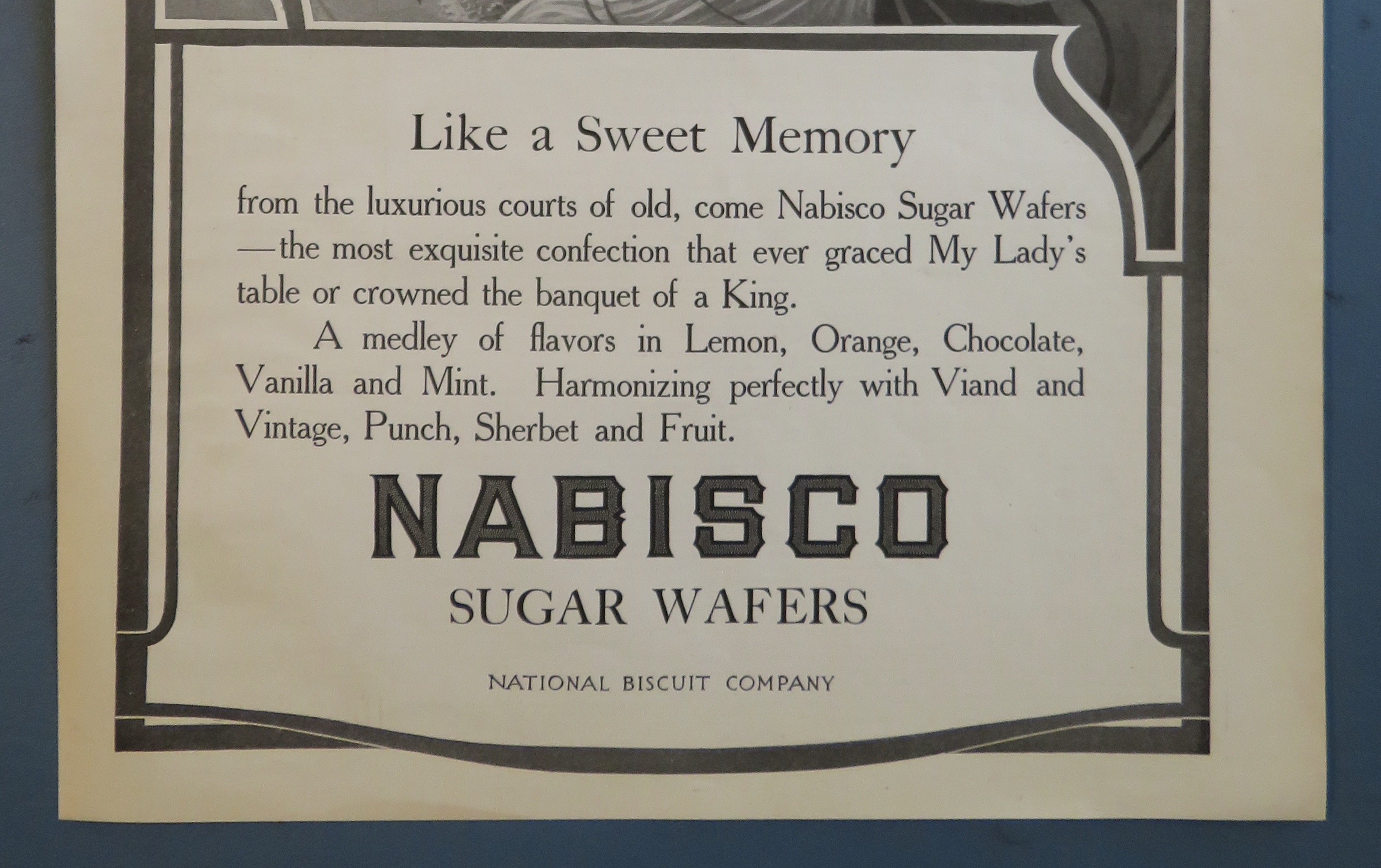 1904 Nabisco Sugar Wafers with Woman Holding Box