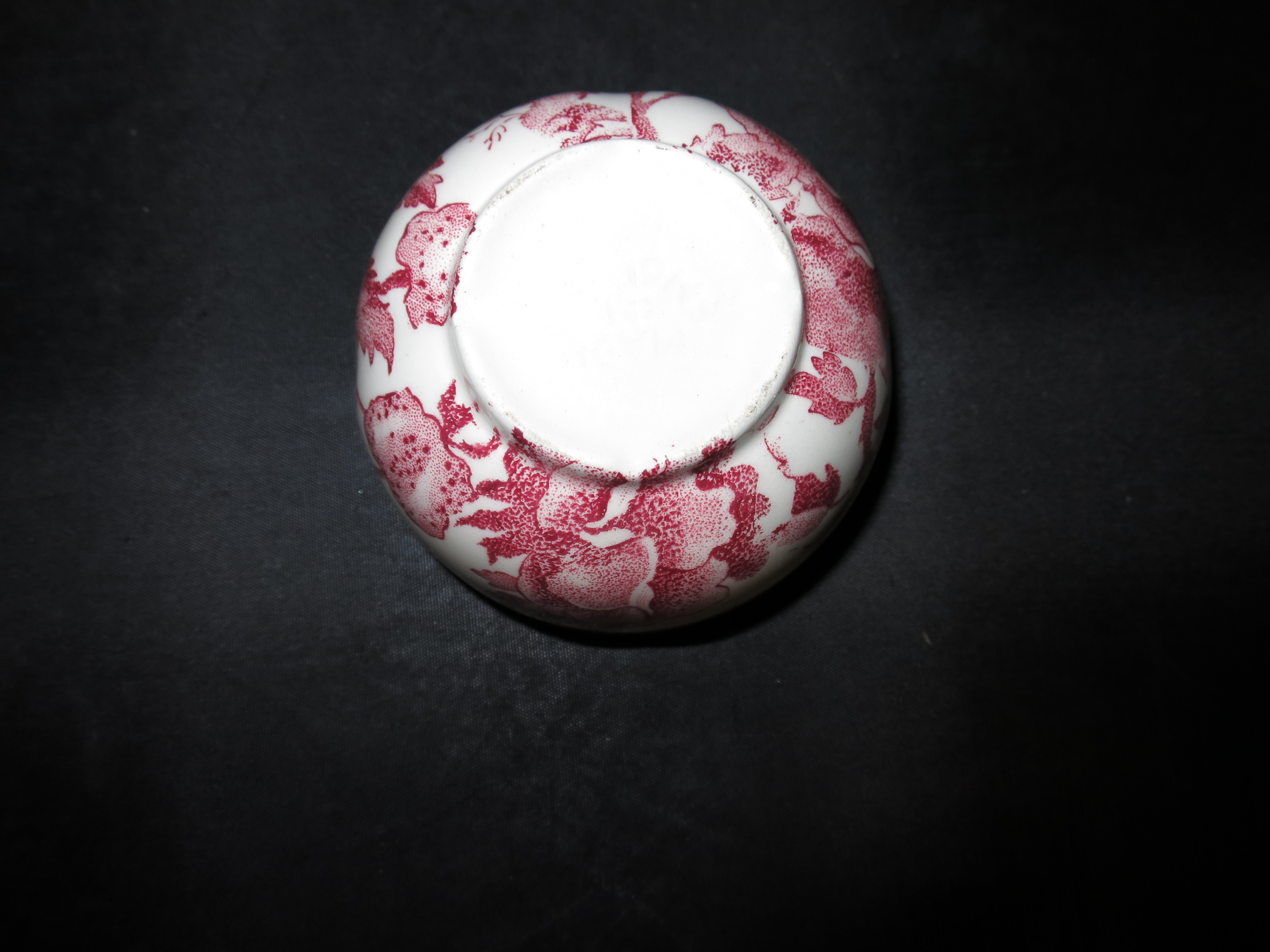 Made in England Open Sugar Bowl Red Transferware