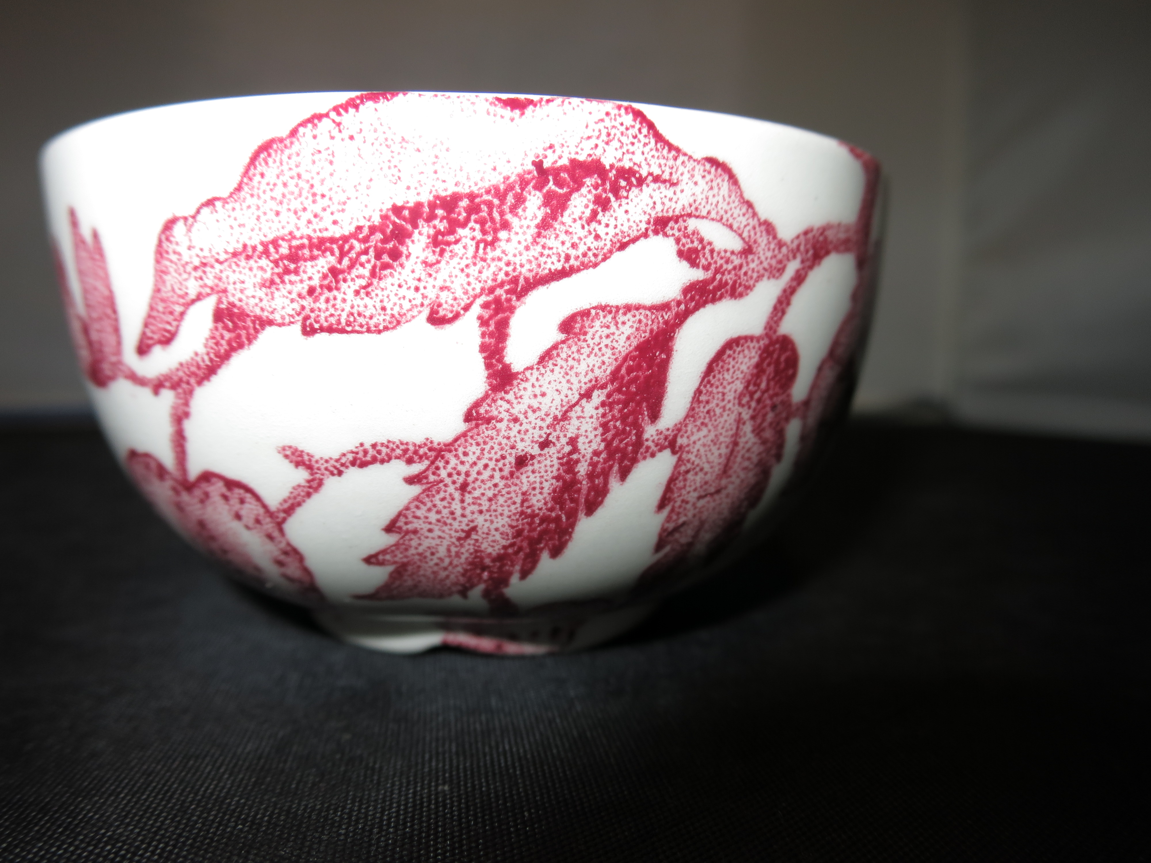 Made in England Open Sugar Bowl Red Transferware