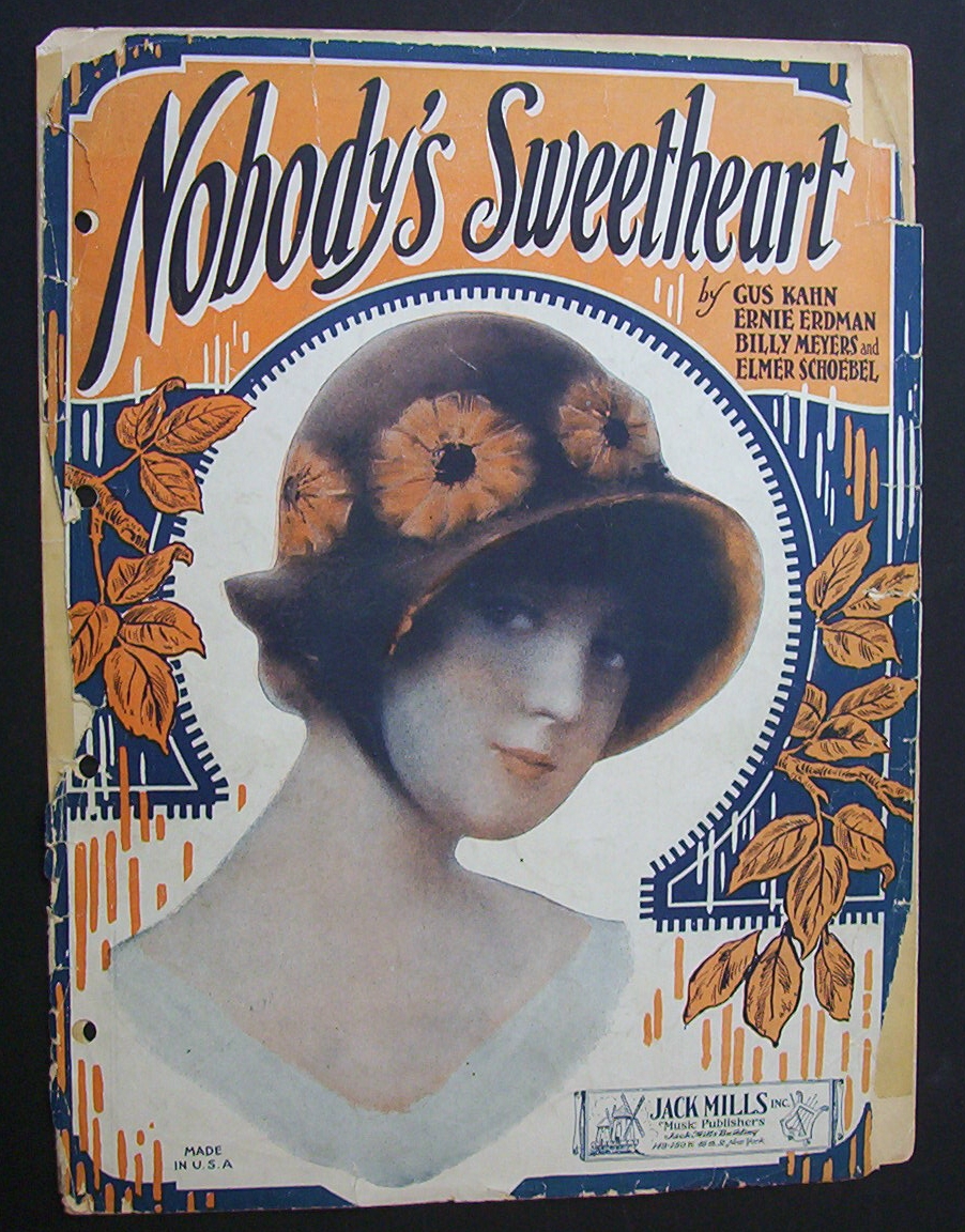 Sheet Music For 1924 Nobody's Sweetheart
