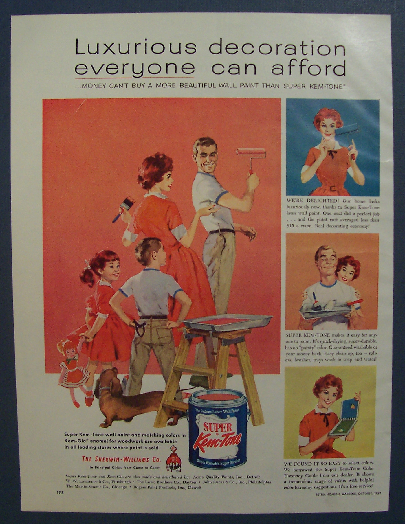 1959 Super Kem Tone Paints w/Man & Woman Painting