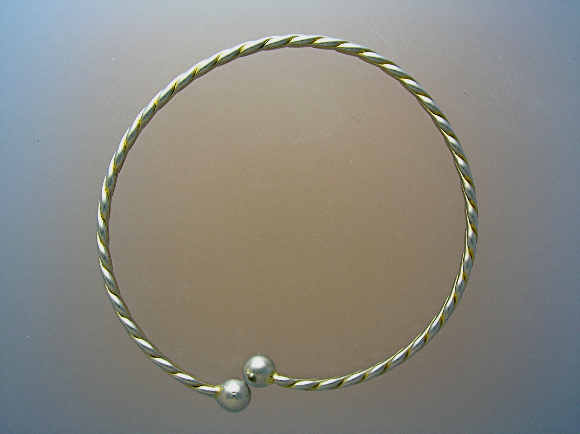 Silver Wrap Bracelet with Ball ends
