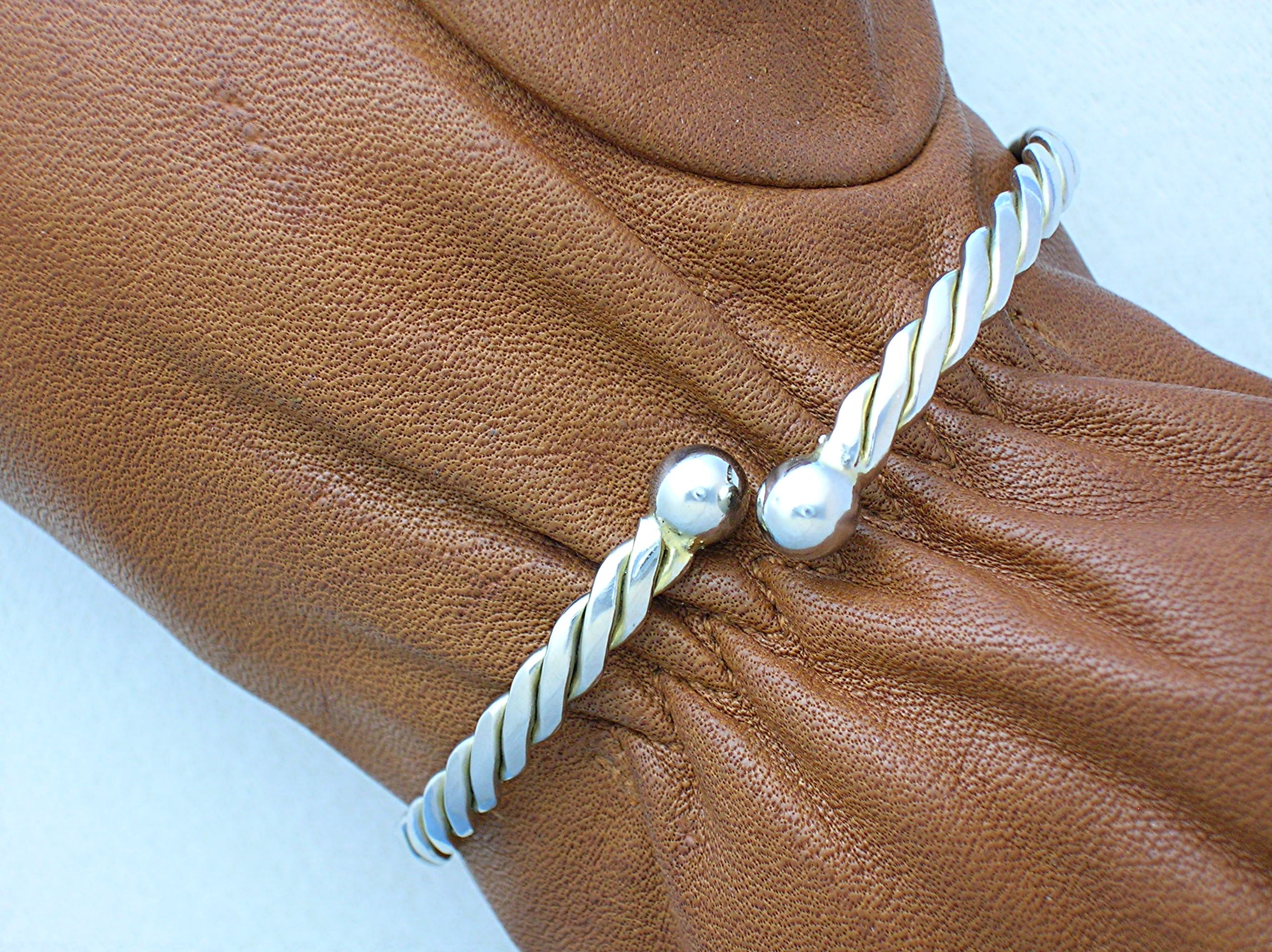 Silver Wrap Bracelet with Ball ends