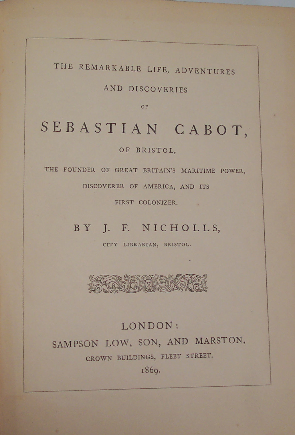 Sebastian Cabot, 1869