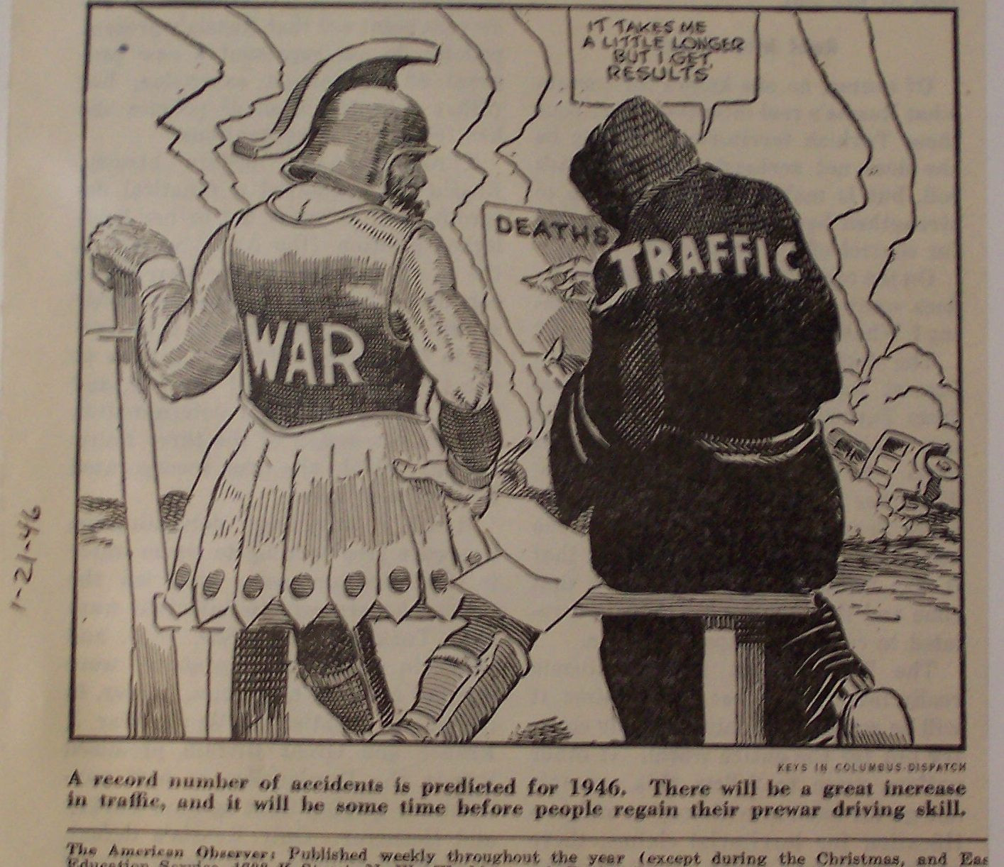 Political Cartoon January 21, 1946 The Biggest Killers
