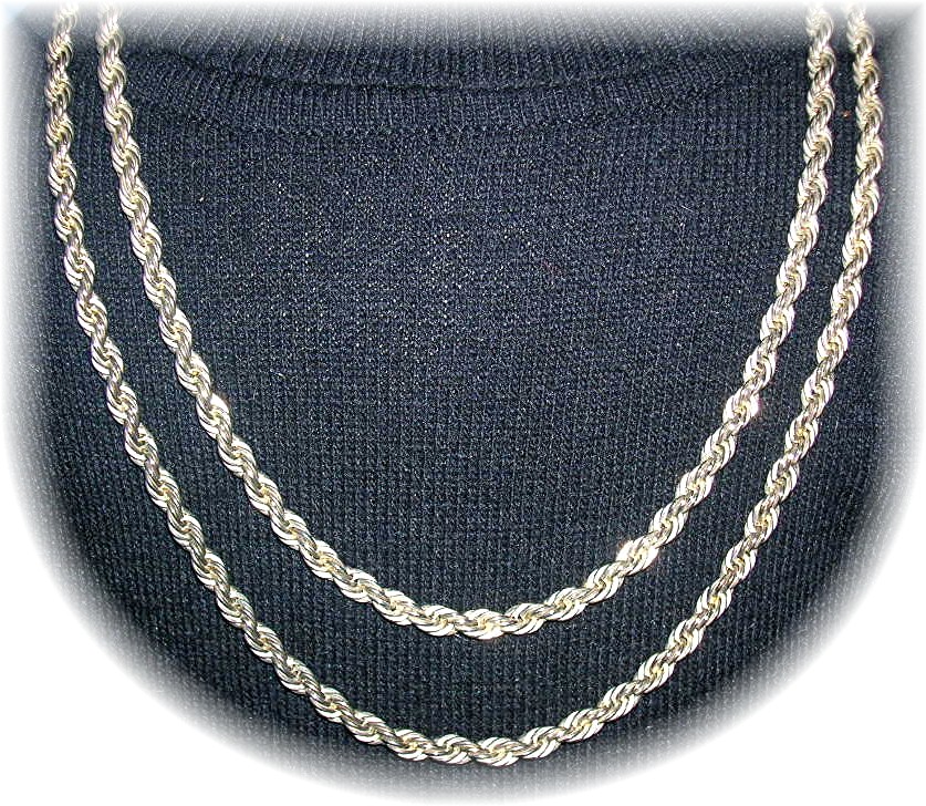 41 Inch Silver Rope Necklace