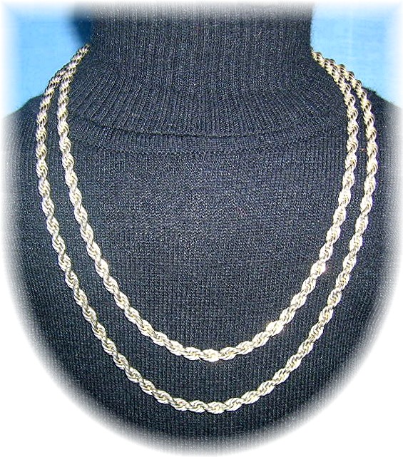 41 Inch Silver Rope Necklace