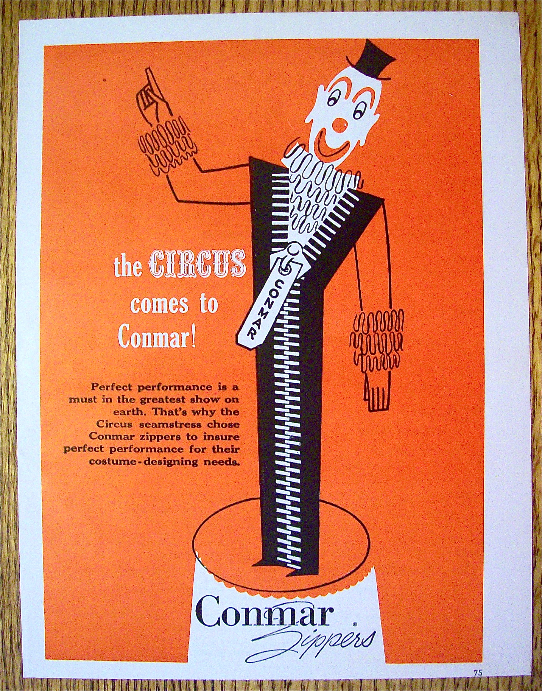 1953 Conmar Zippers with Circus Clown