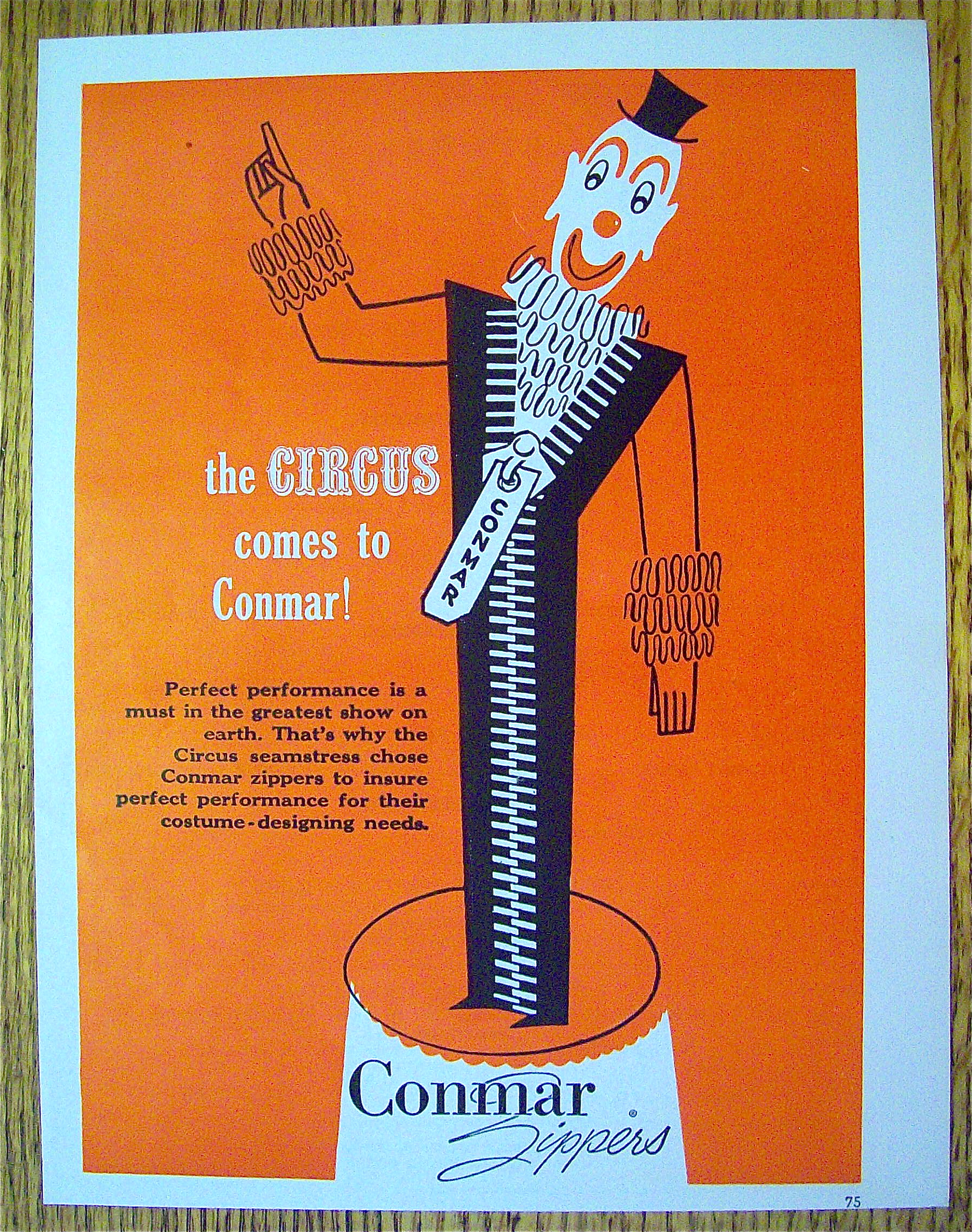 1953 Conmar Zippers with Circus Clown