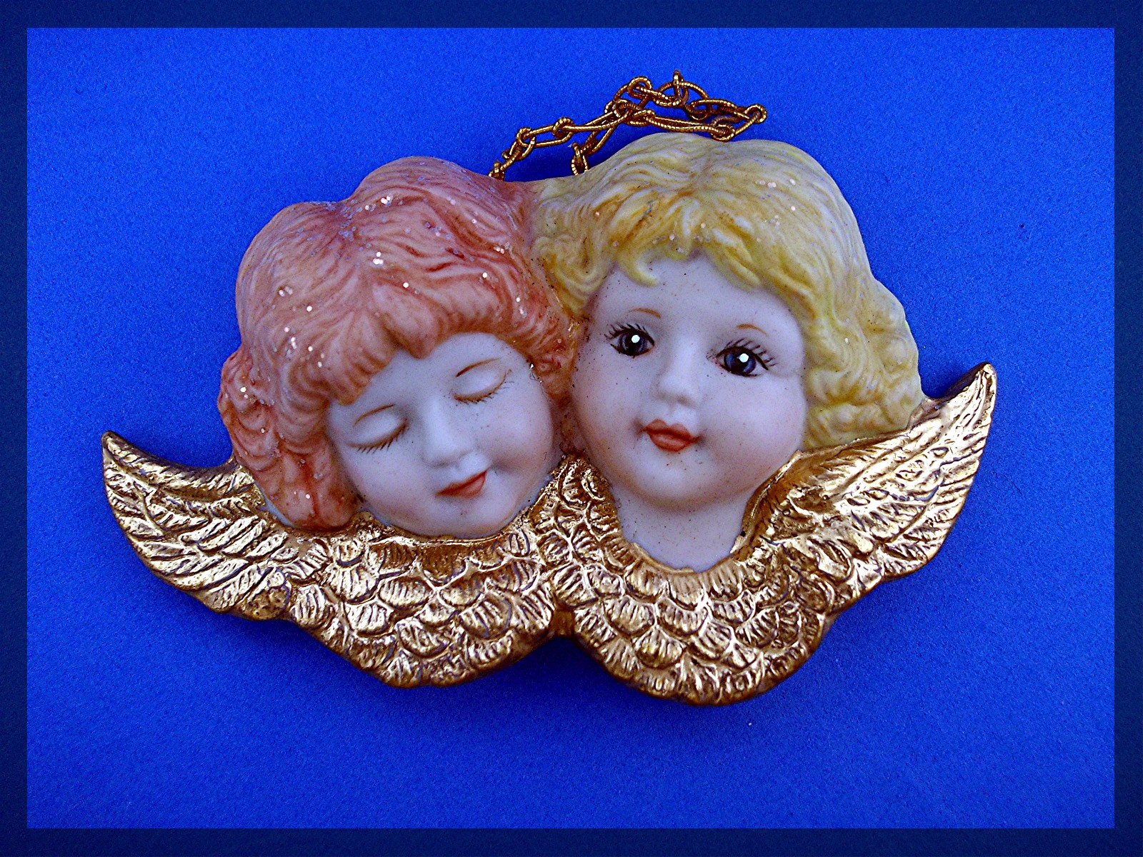 Christmas tree ornament ceramic Angel faces