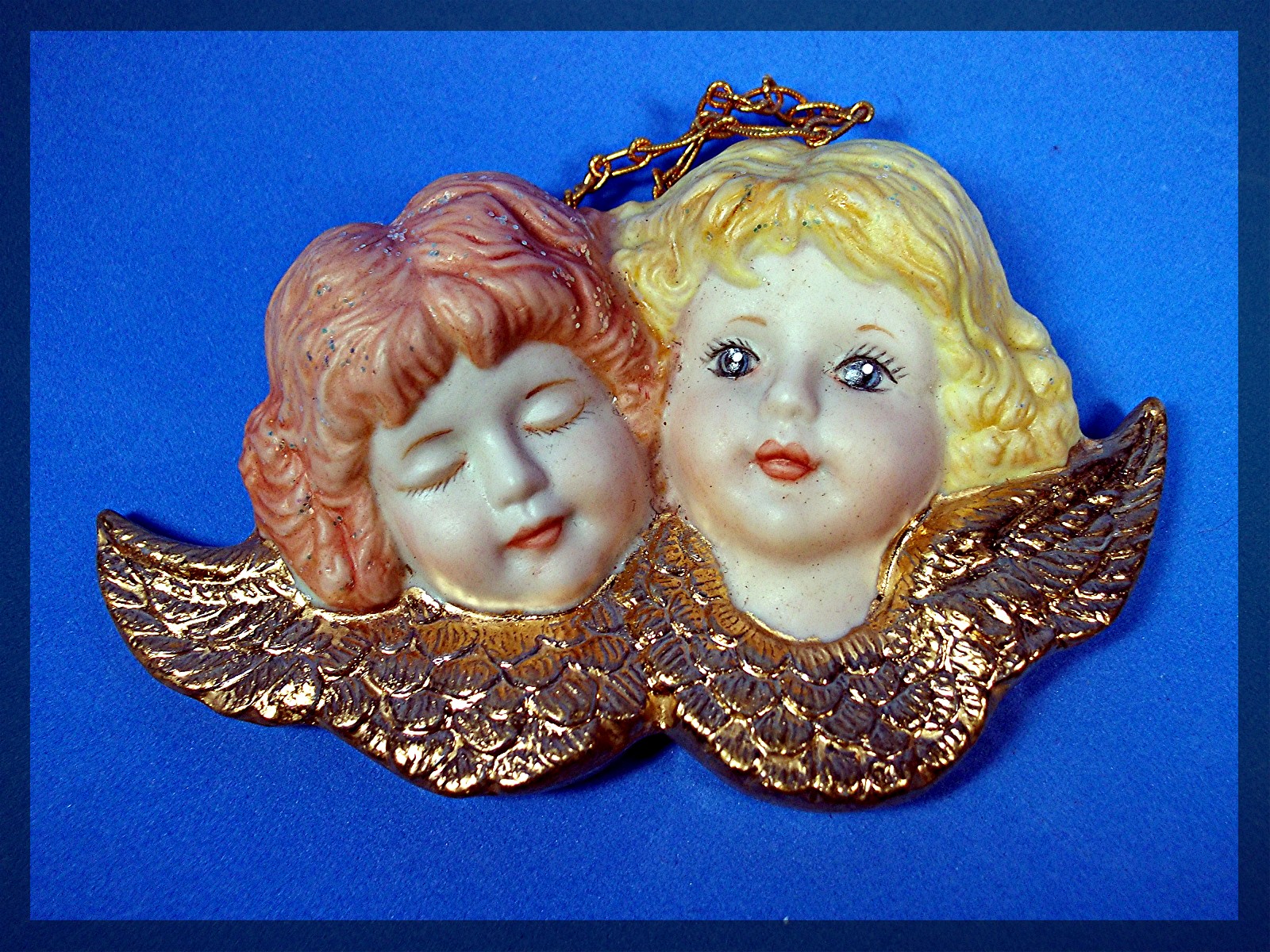 Christmas tree ornament ceramic Angel faces