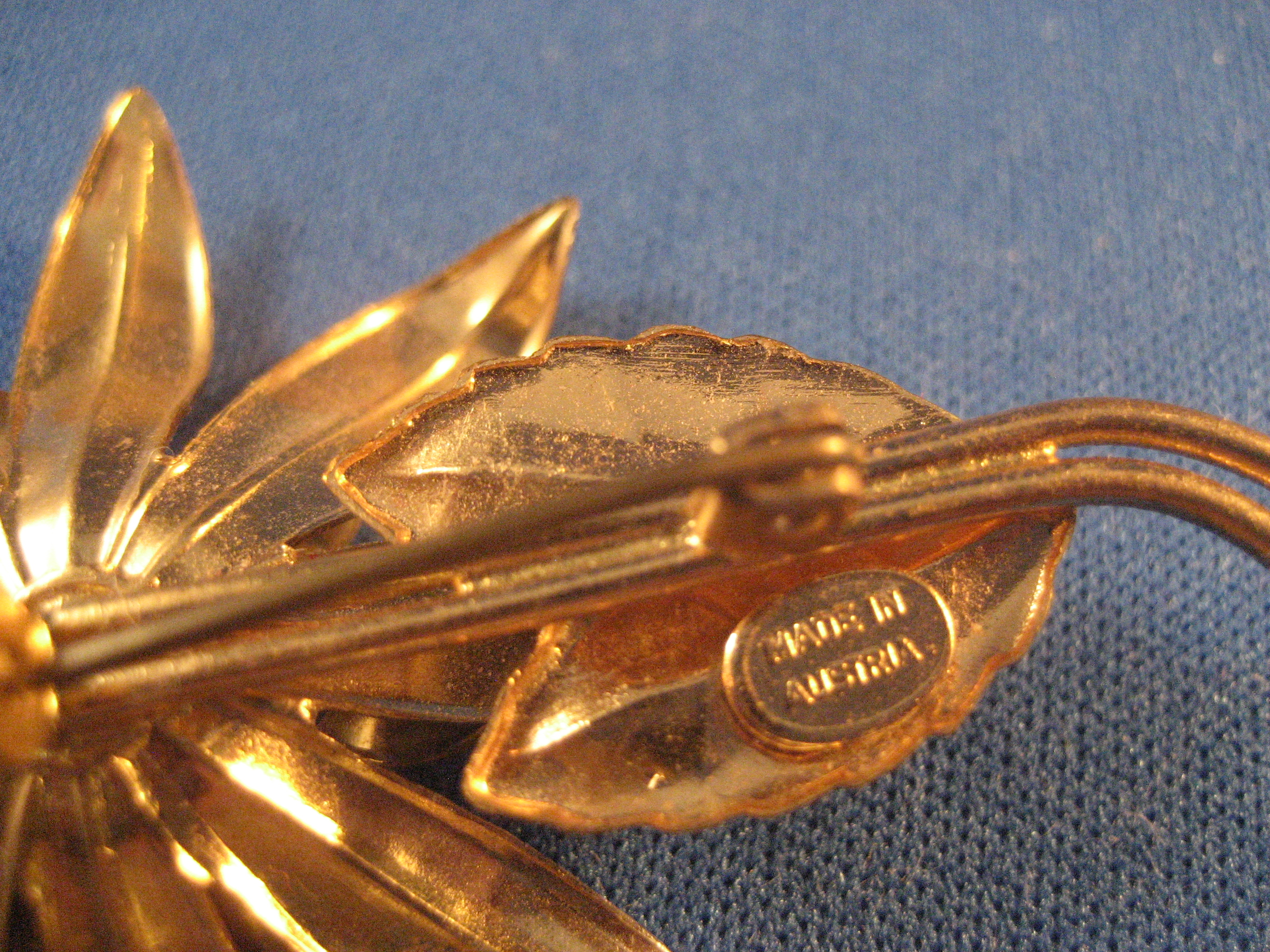 Austrian Flower Brooch and Earrings