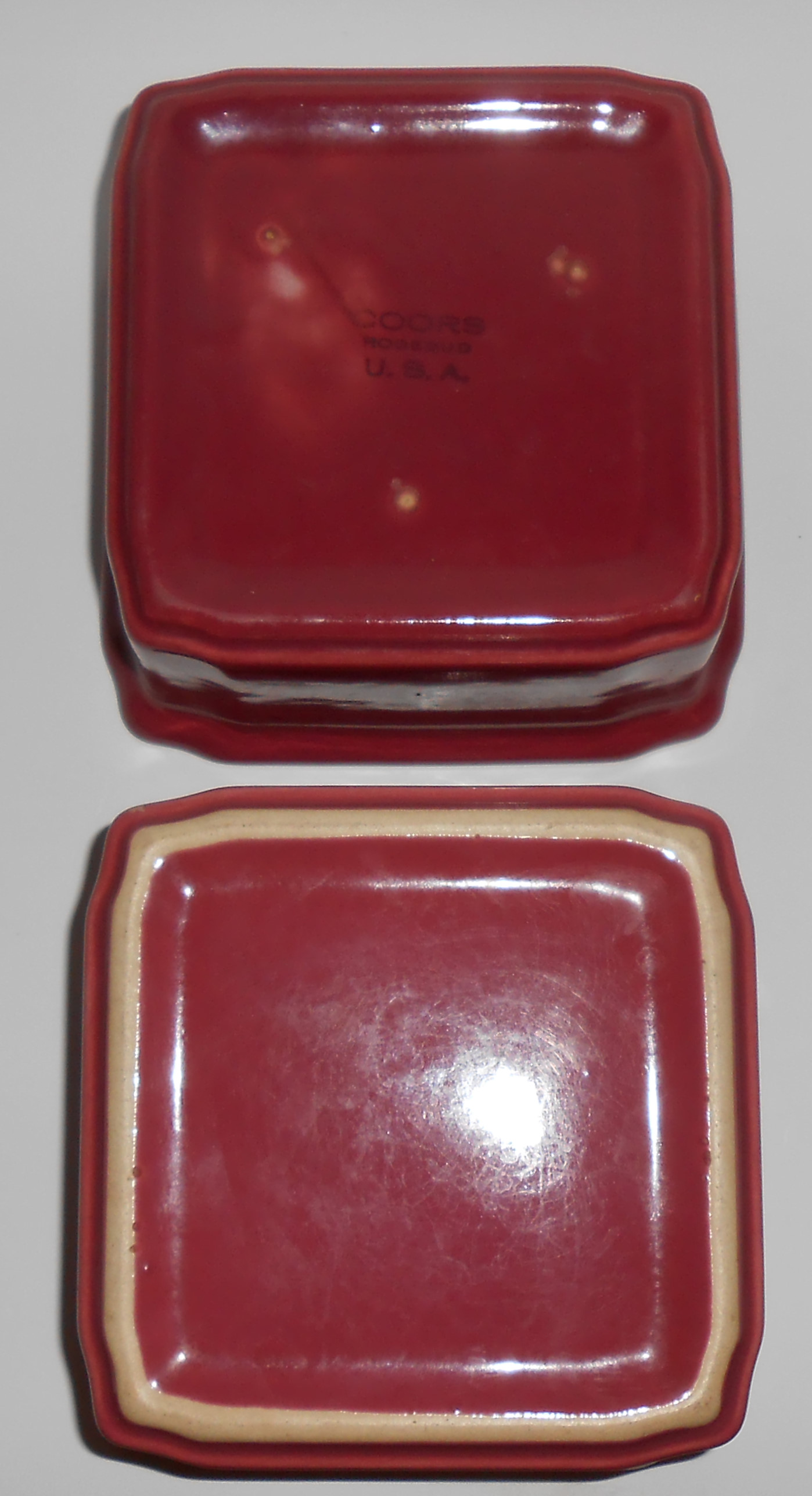 Coors Pottery Rosebud Red Refrigerator Pair Base Units