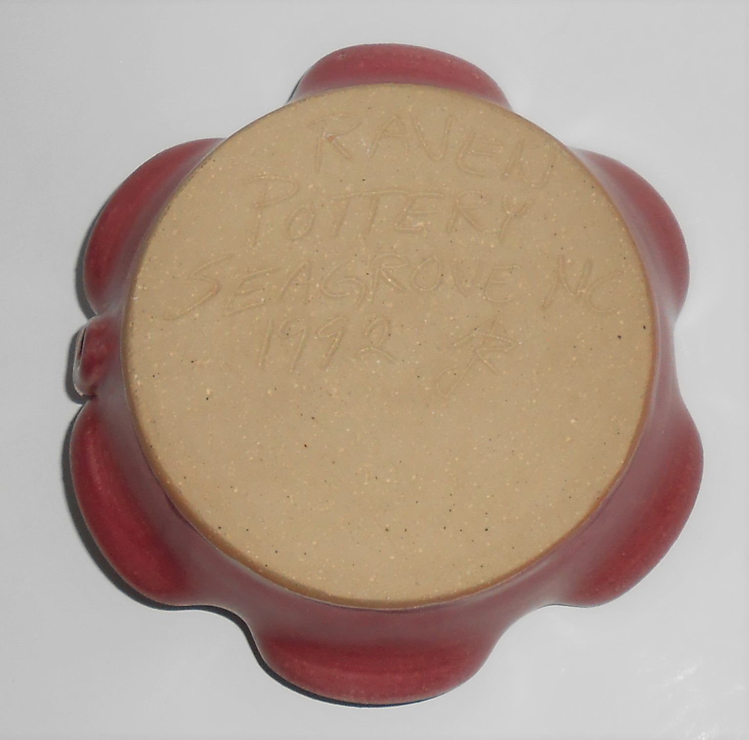 Raven Pottery Seagrove NC Dusty Rose Candlestick Holder