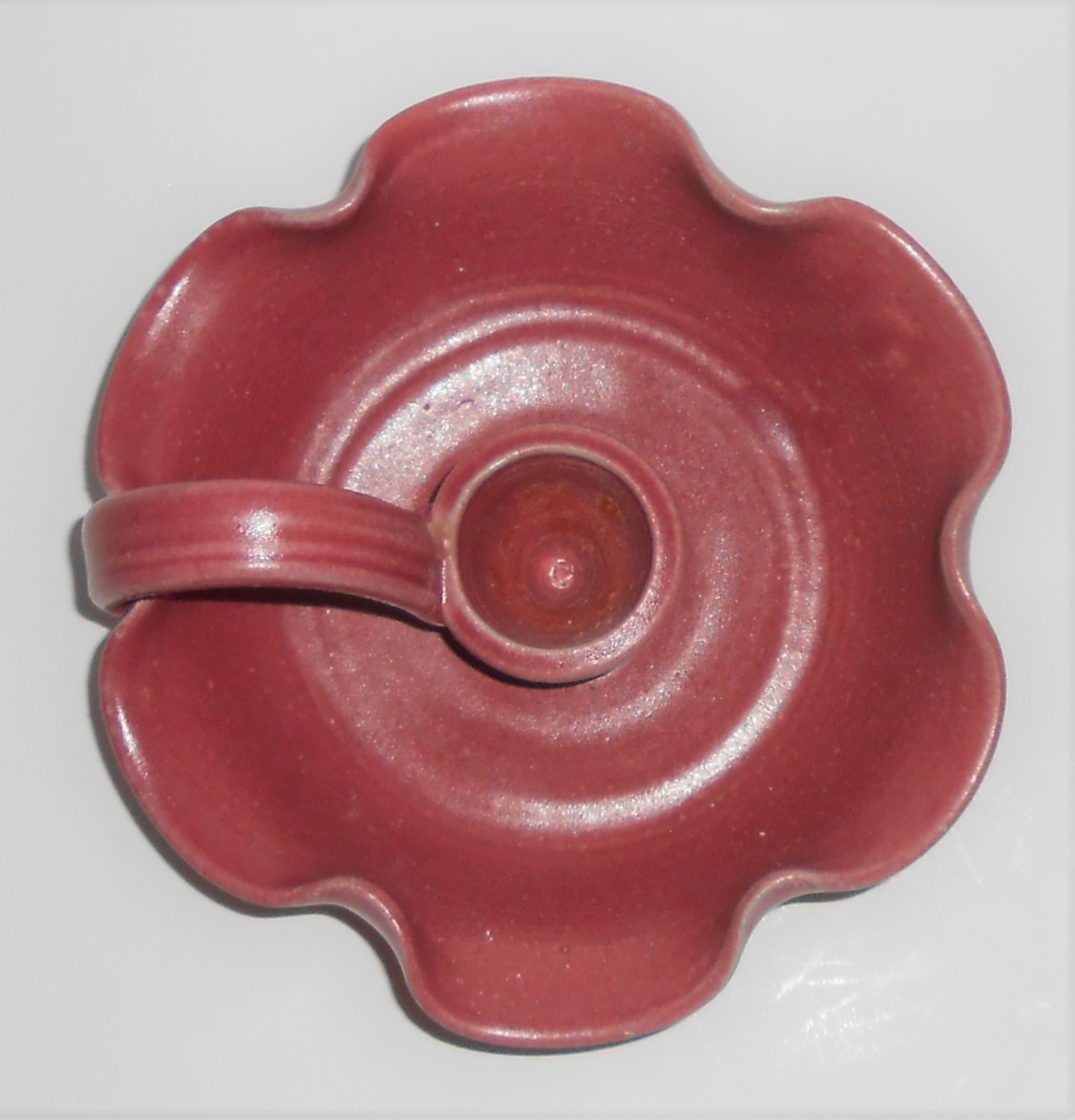 Raven Pottery Seagrove NC Dusty Rose Candlestick Holder