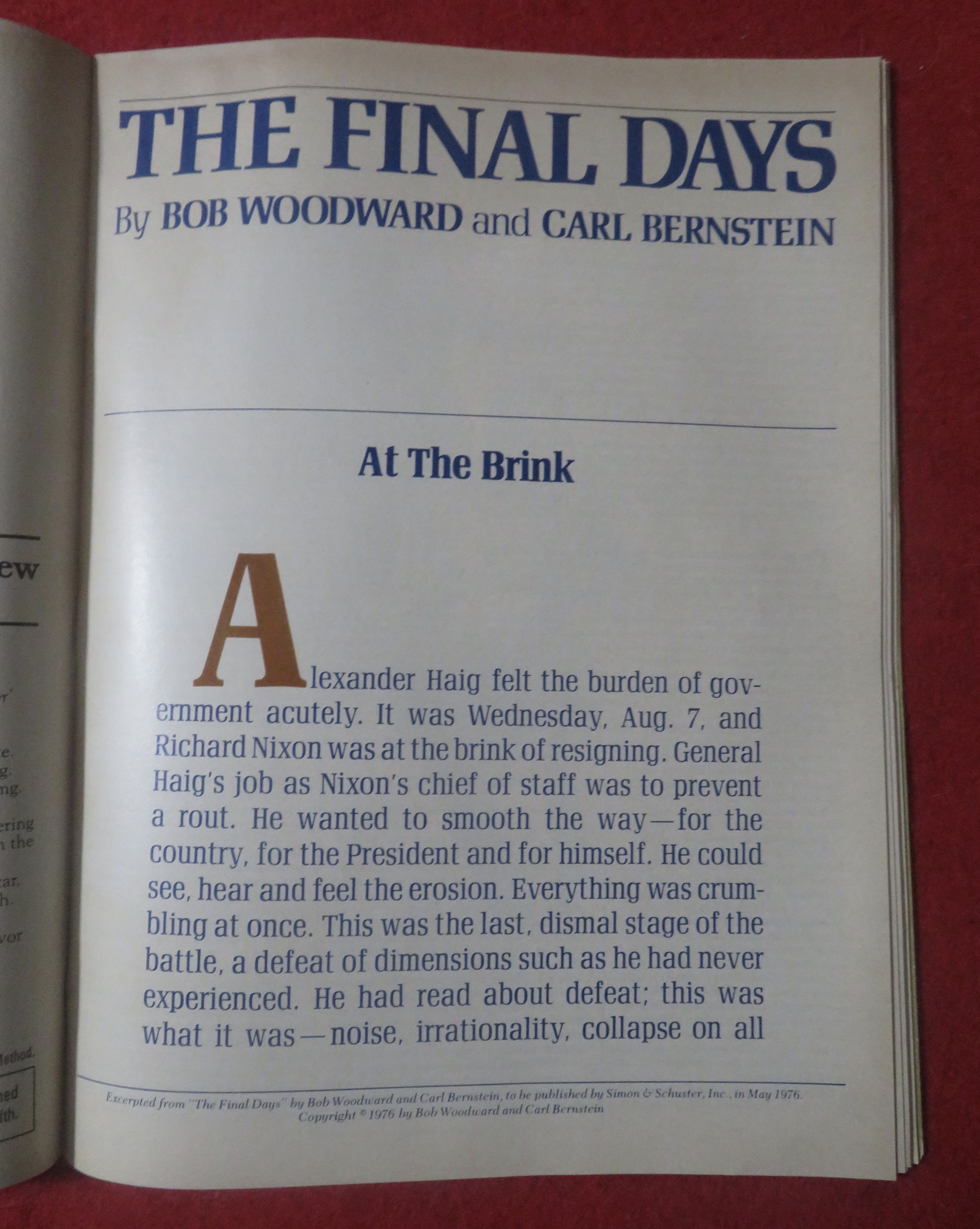 Newsweek Magazine April 5, 1976 Nixon's Final Days